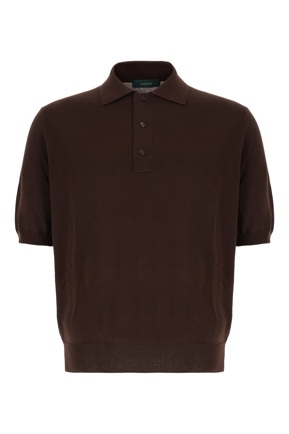 Zanone Chocolate Cotton Polo Shirt