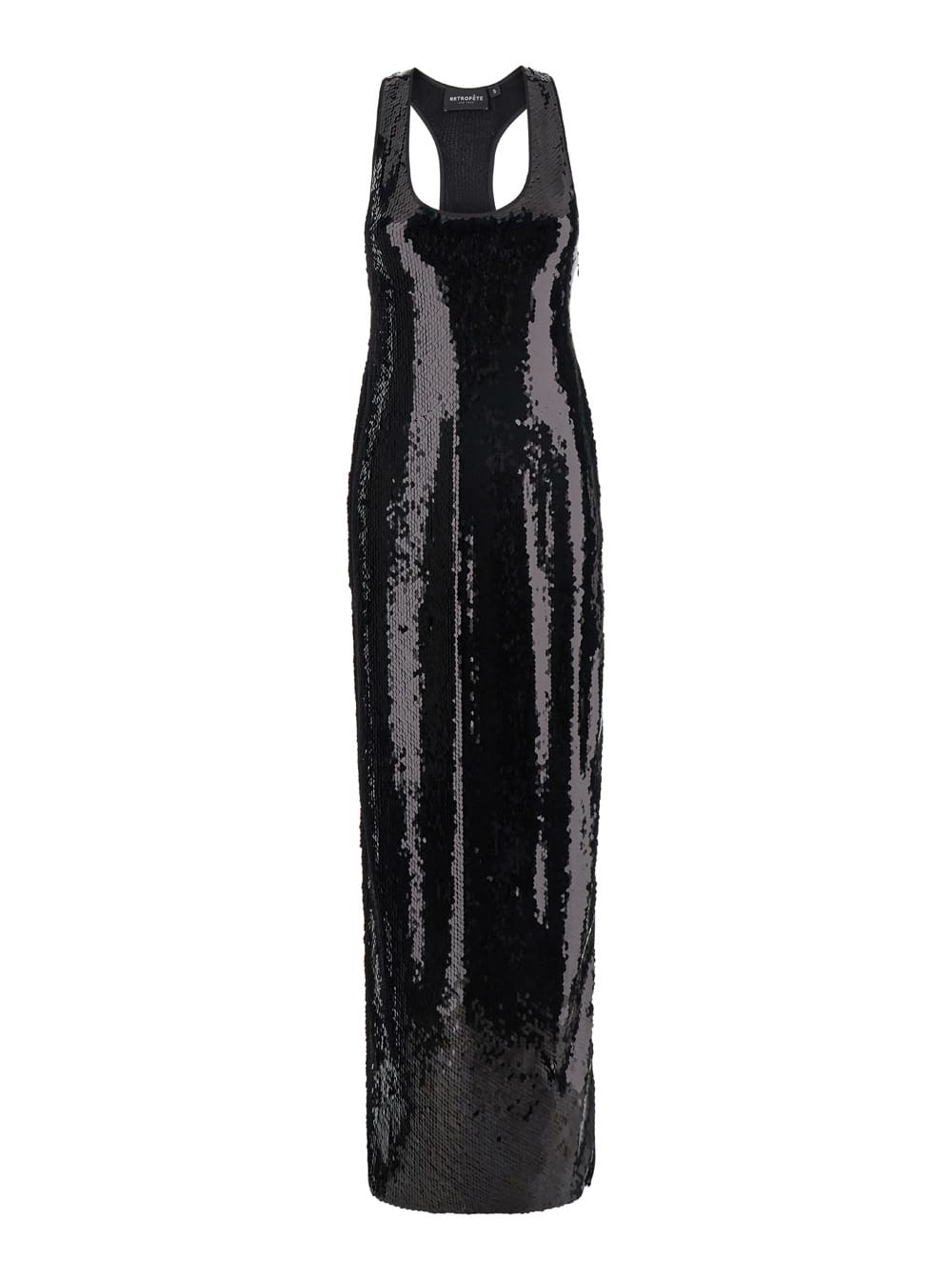 retrofete bella Long Dress With Wide Neckline And Sequined Details In Polyester Woman