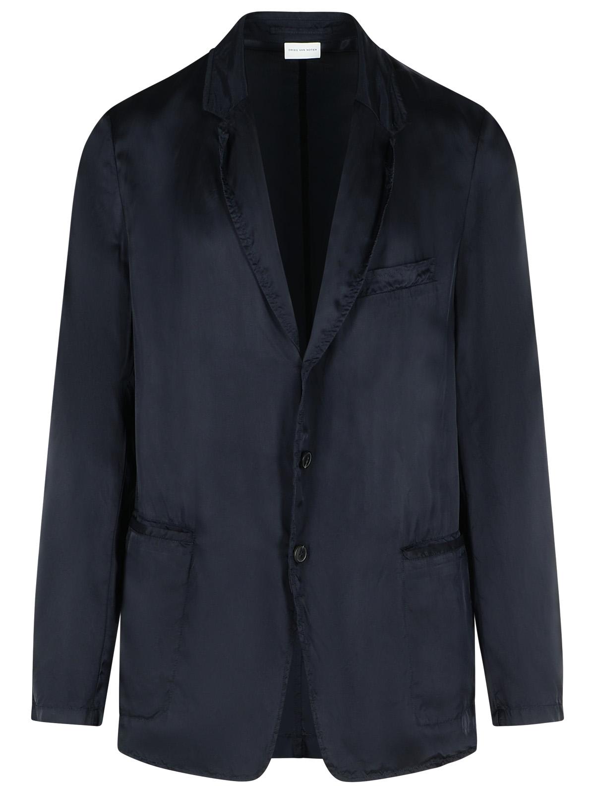 Dries Van Noten bilbo Navy Viscose Blazer