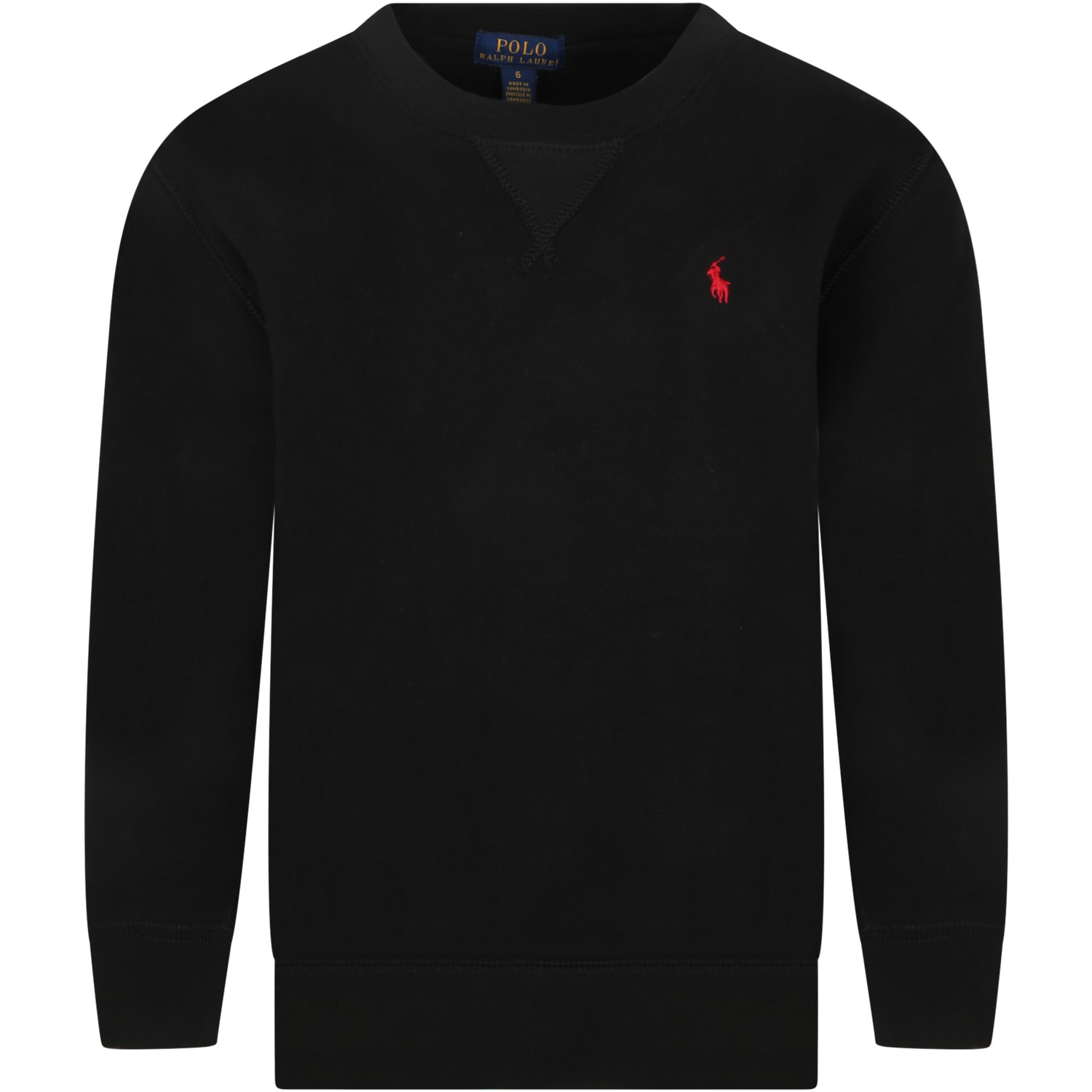Ralph Lauren Black Sweatshirt For Boy With Pony Logo
