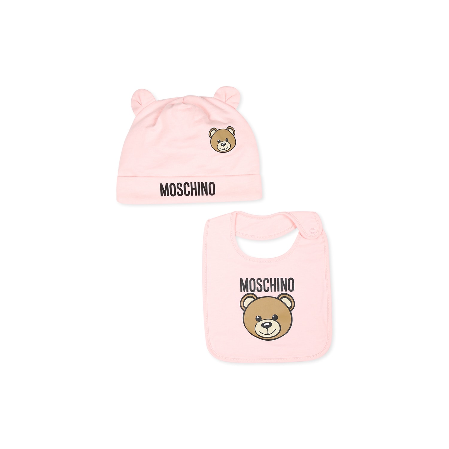 Moschino Pink Accessory Set For Baby Girl With Teddy Bear