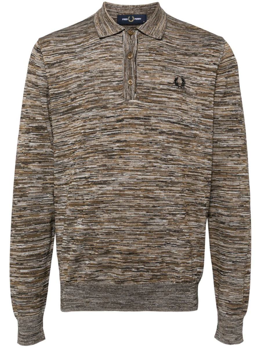 Fred Perry Space Dye Knitted Long Sleeves Shirt Clothing