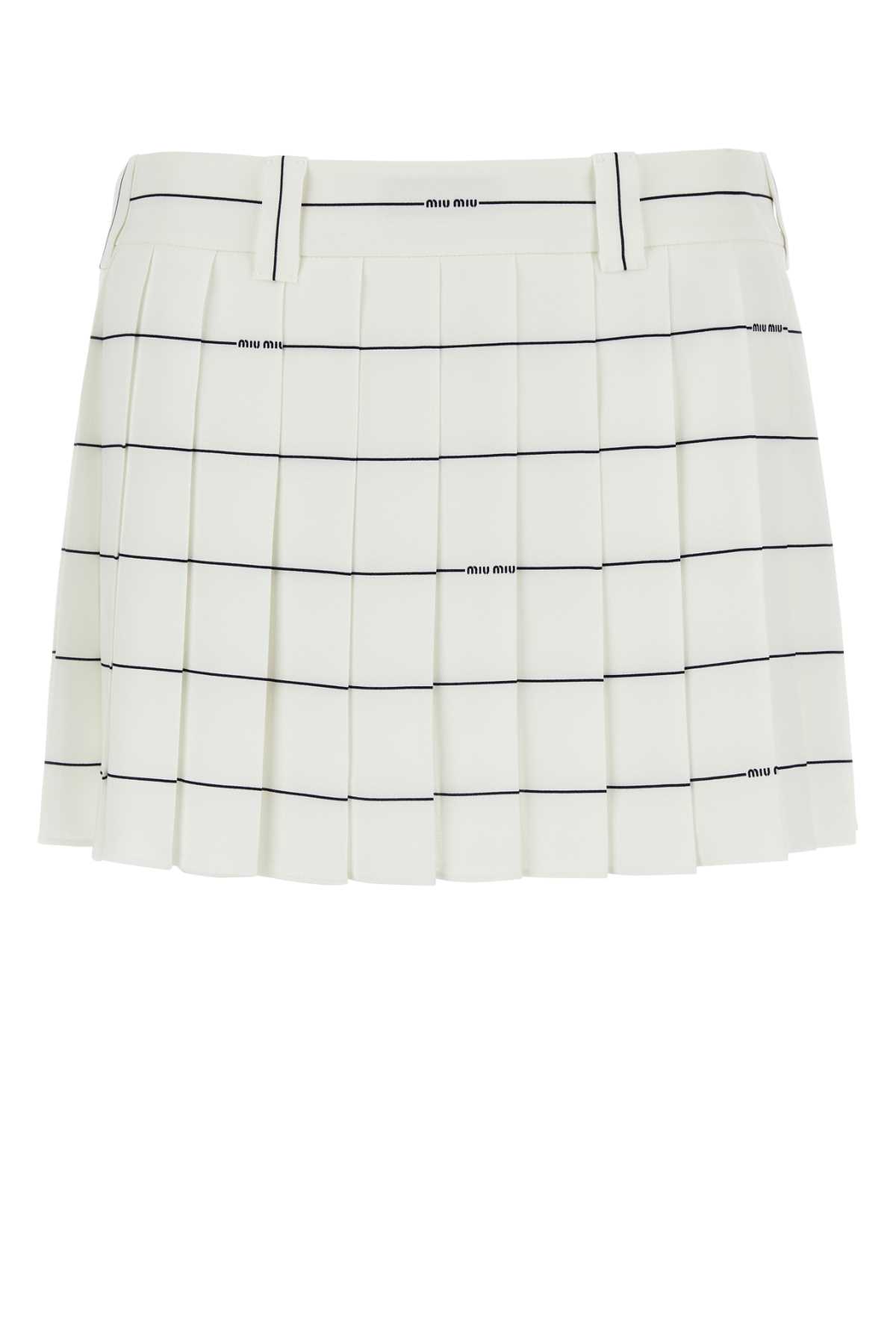 Miu Miu Printed Crepe Mini Skirt
