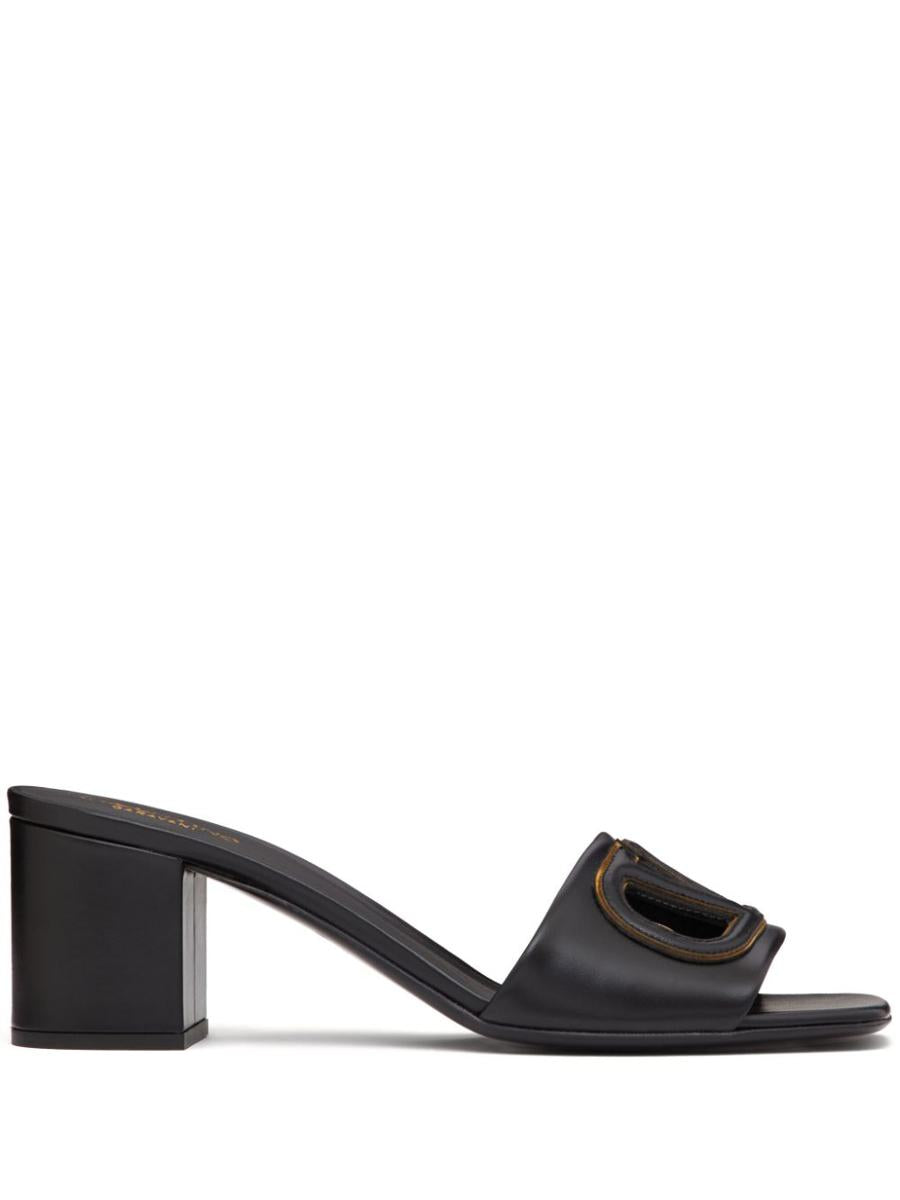 Valentino Garavani Vlogo Cut-Out Leather Mules