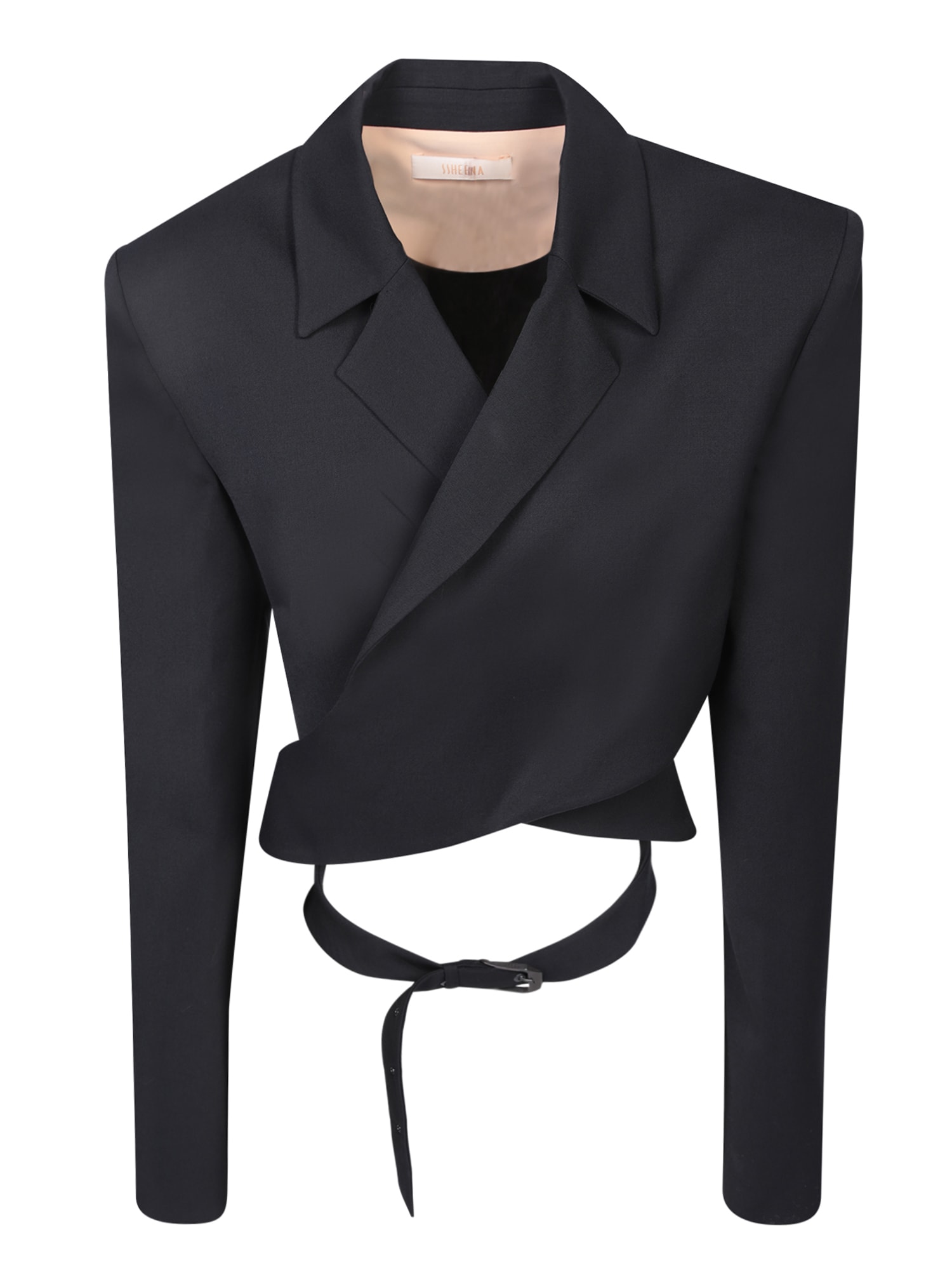 SSHEENA Cropped Buckle Jacket Black