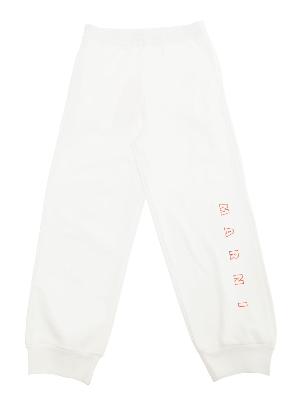 Marni White Pants With Logo On The Leg In Cotton Boy