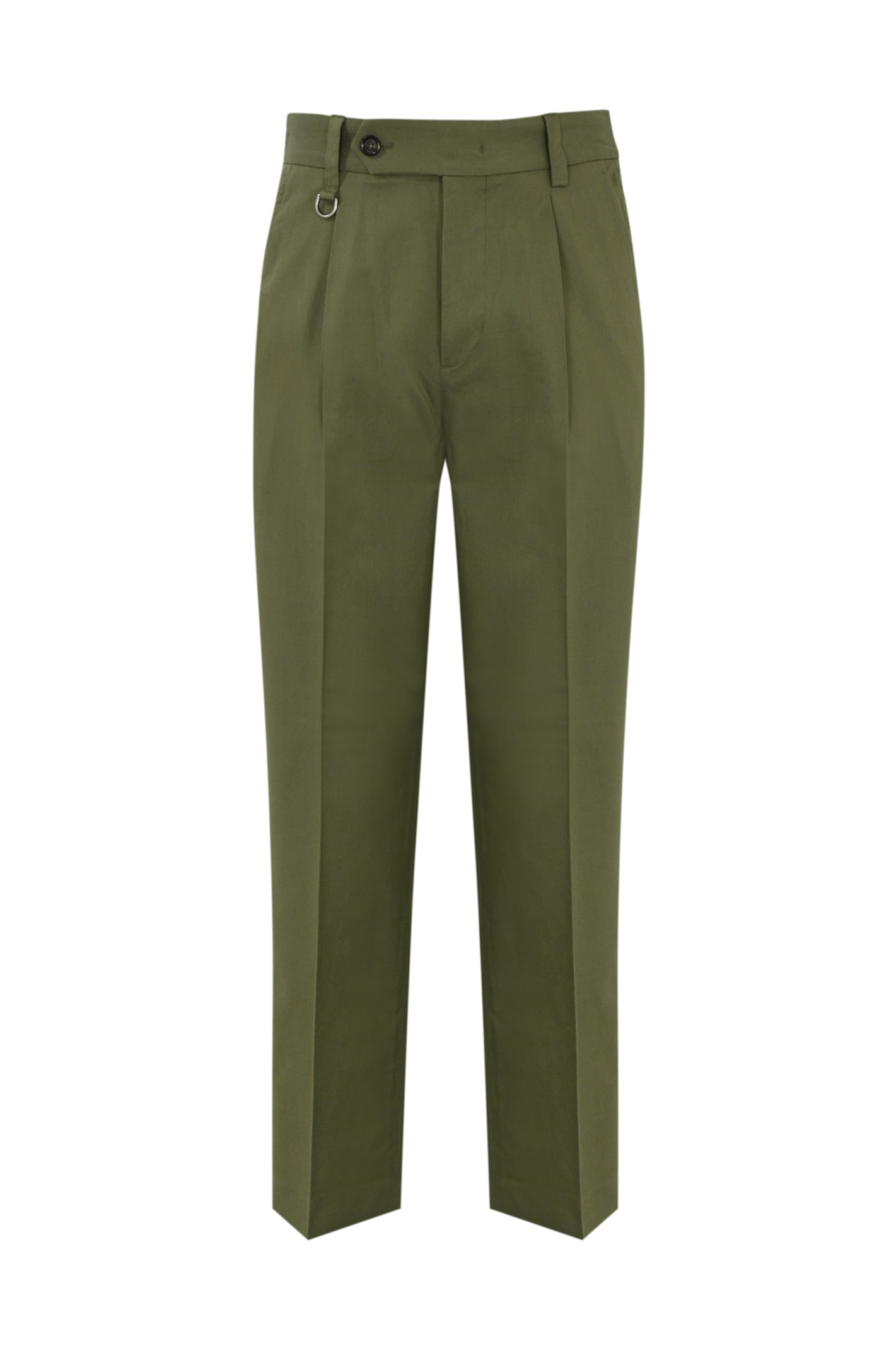 Paolo Pecora Chino Trousers With Pleats In Cotton Blend