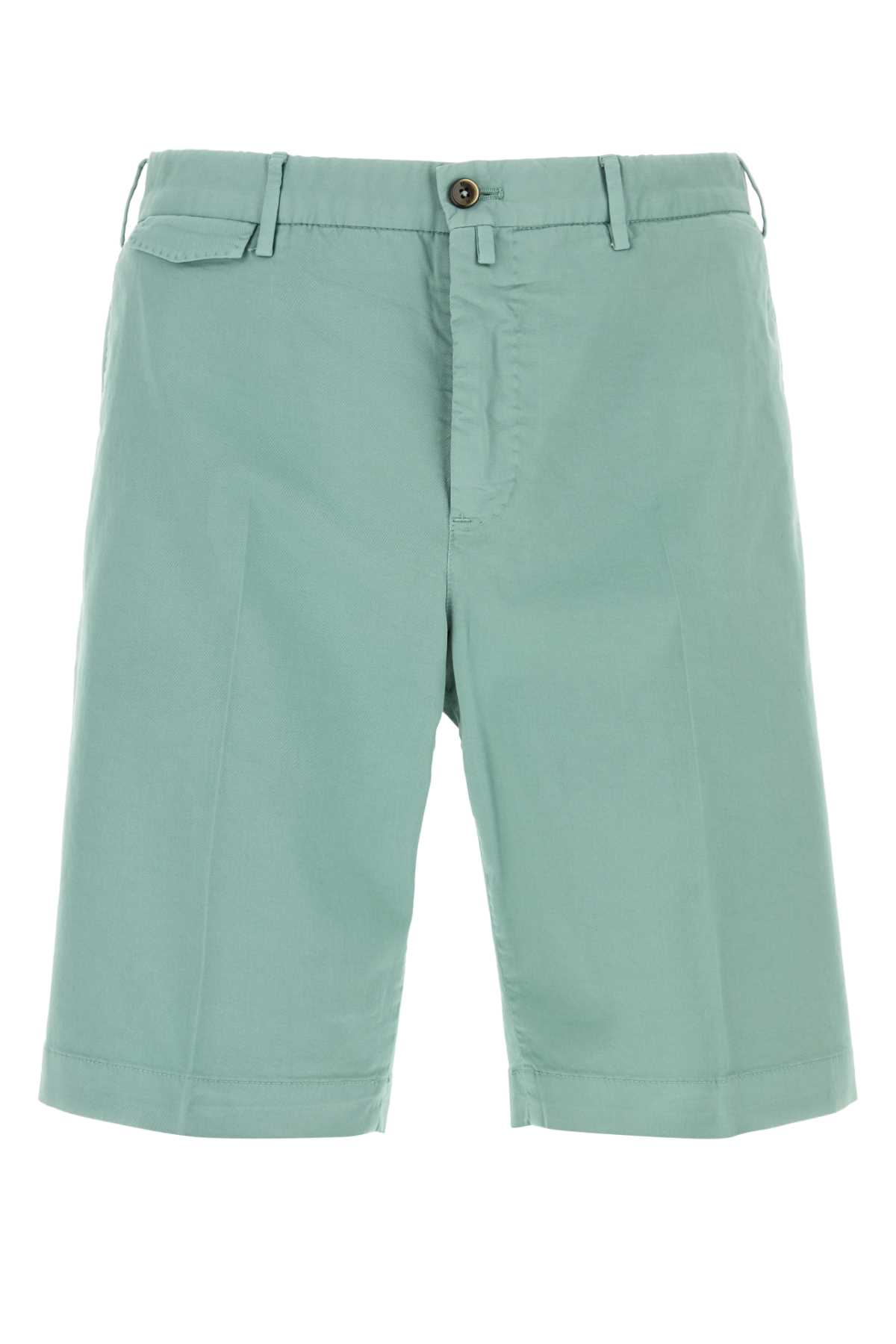 PT Torino Sea Green Stretch Cotton Bermuda Shorts