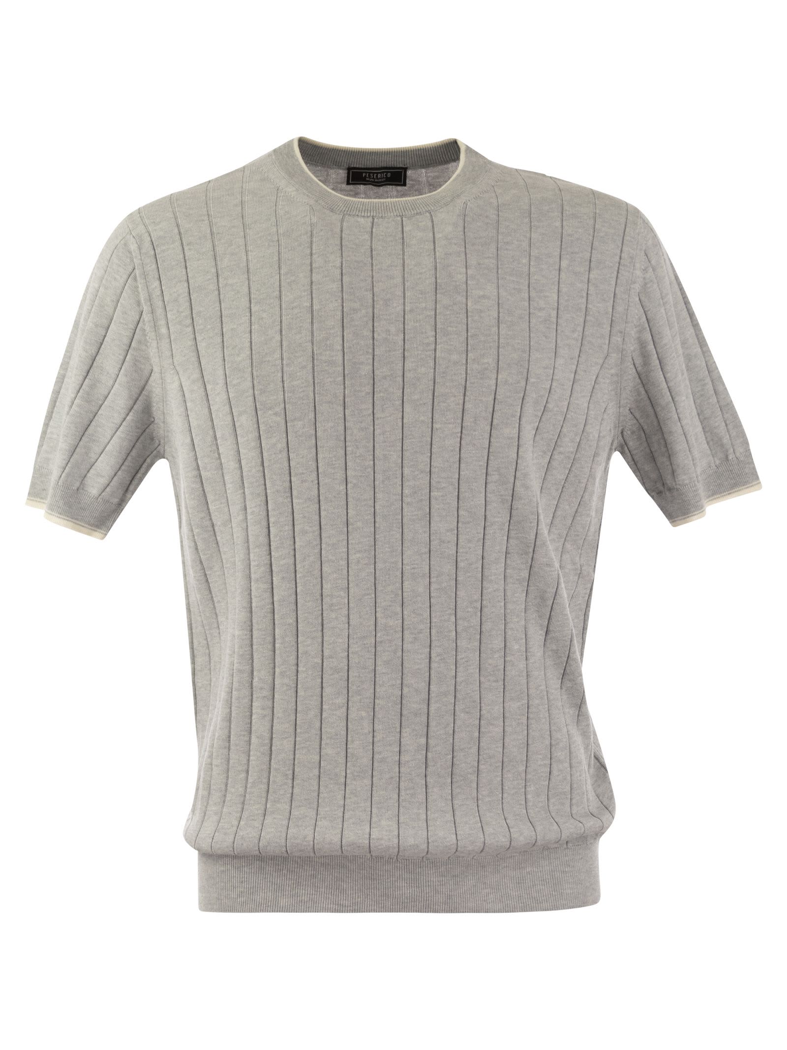 Peserico T-shirt In Pure Cotton Crépe Yarn