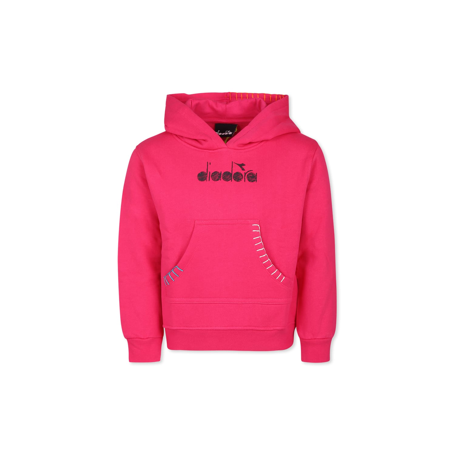 Diadora Fuchsia Sweatshirt For Girl With Logo