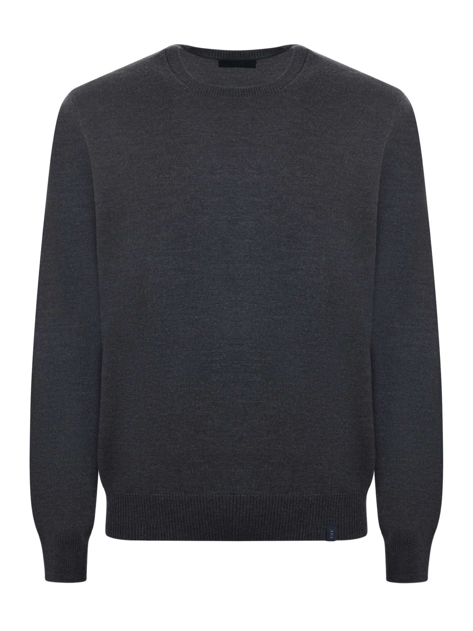 Fay Grey Virgin Wool Jumper