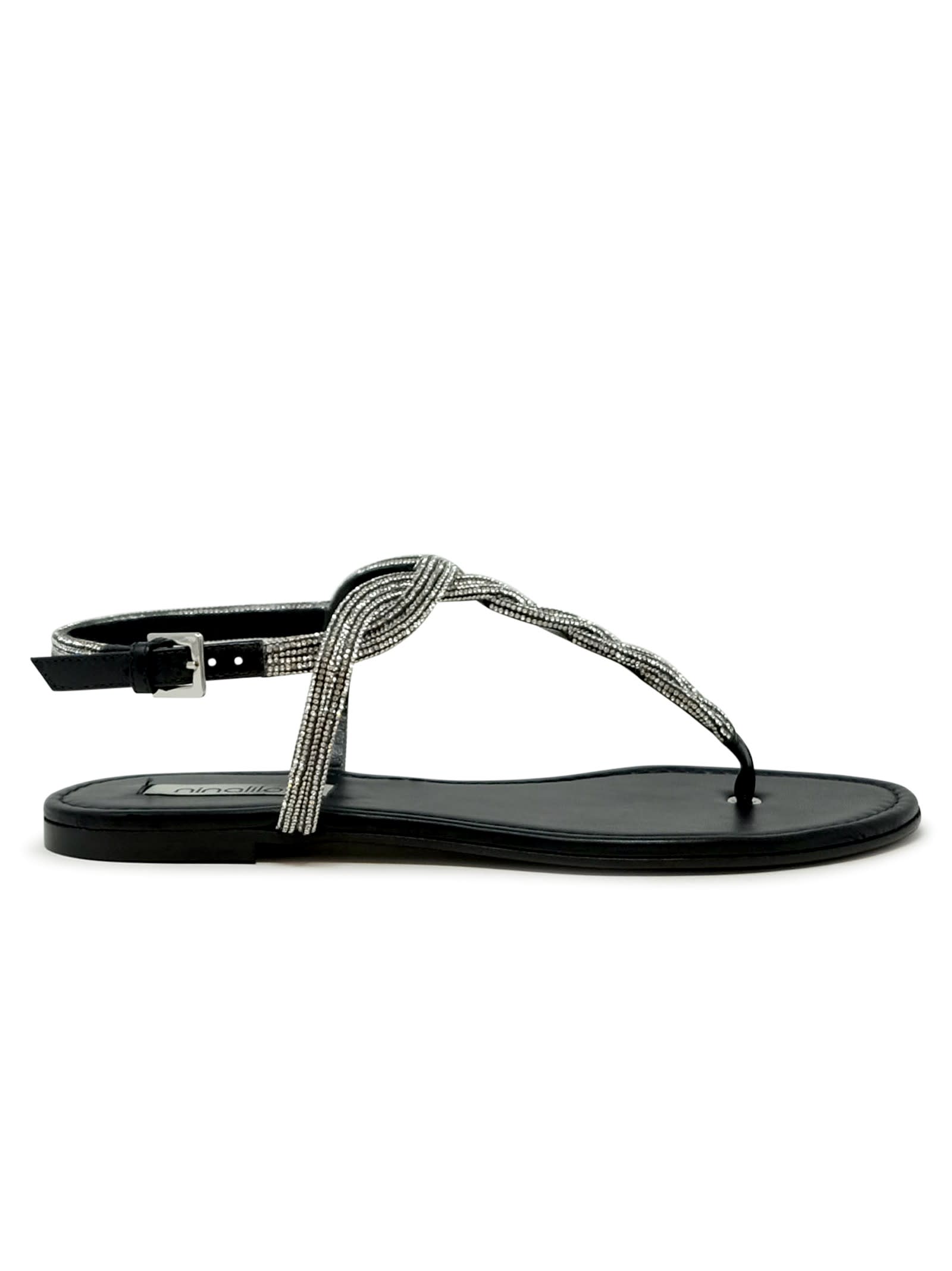 Ninalilou Nappa Flat Sandal