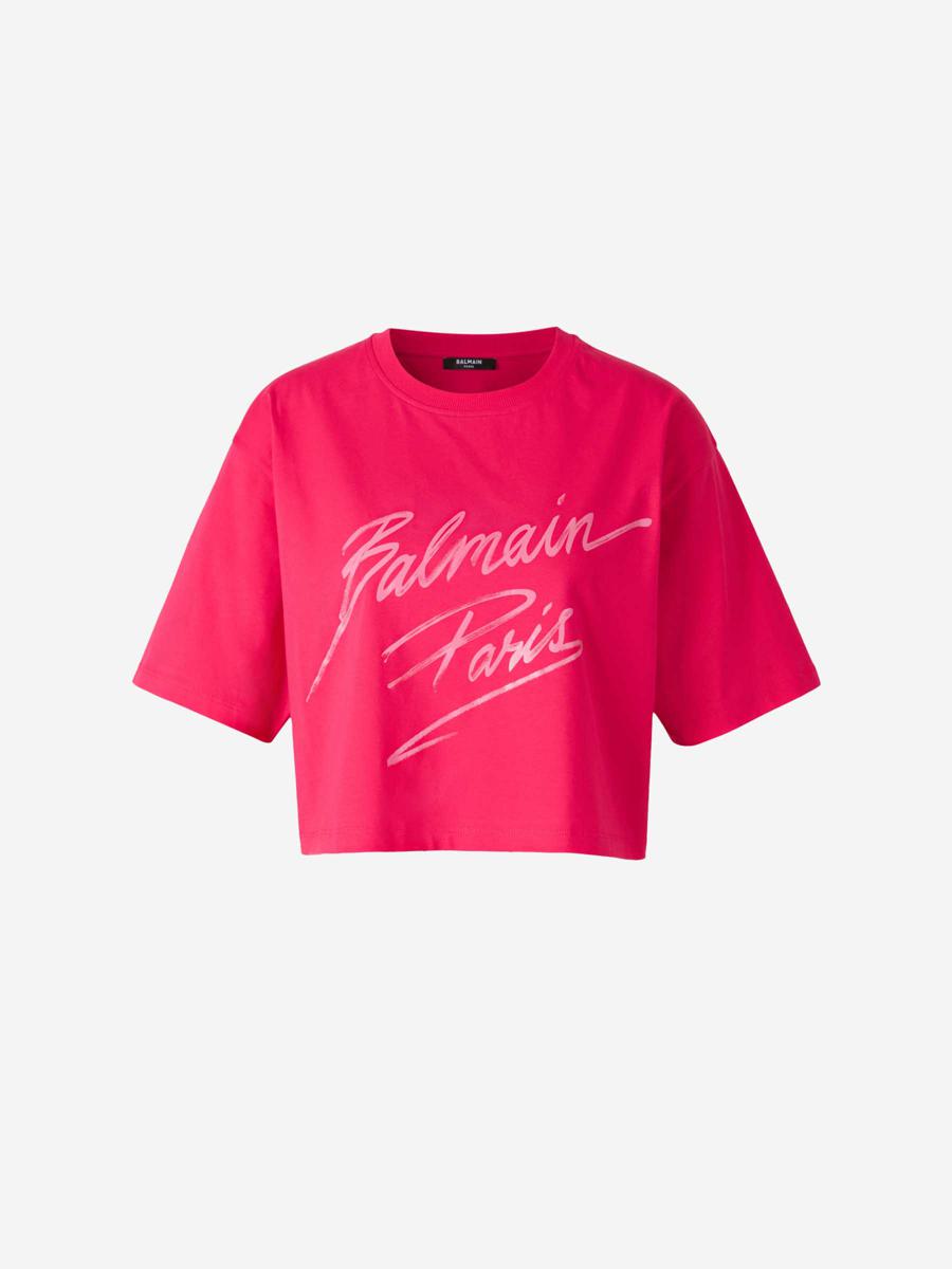 Balmain Cropped Logo T-Shirt