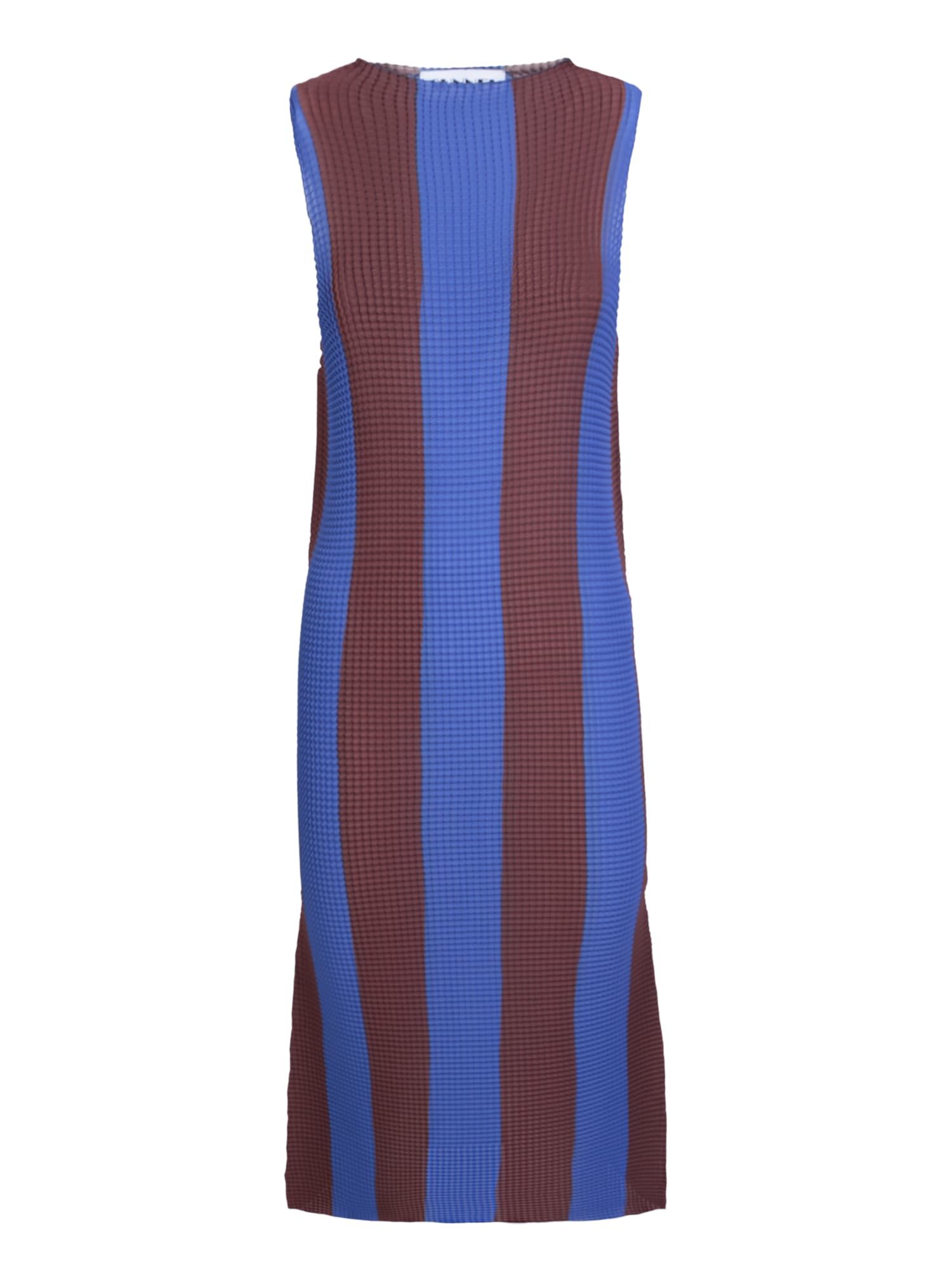 Sunnei Blue/brown Pleated Midi Dress