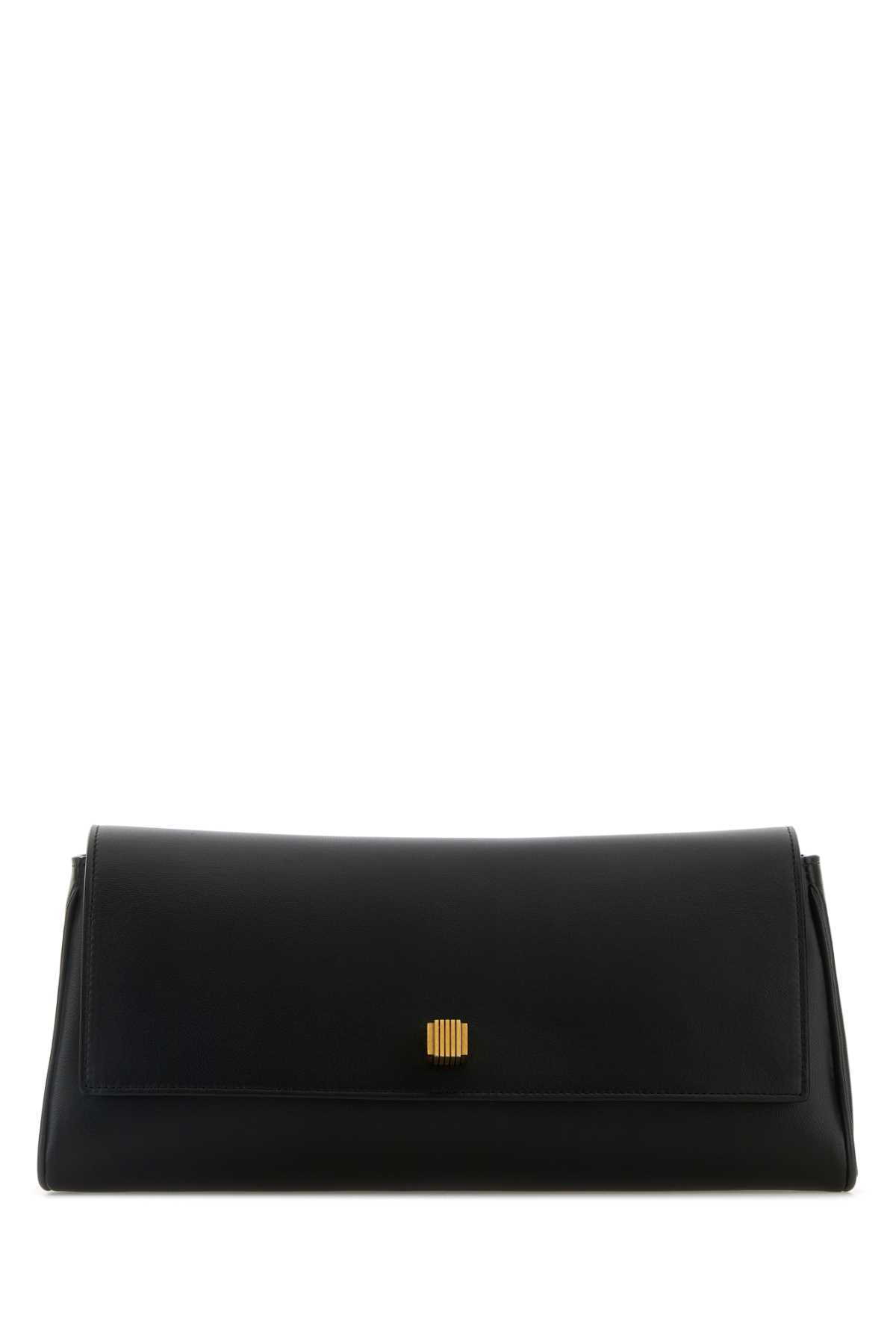 Khaite Black Leather Audrey Clutch