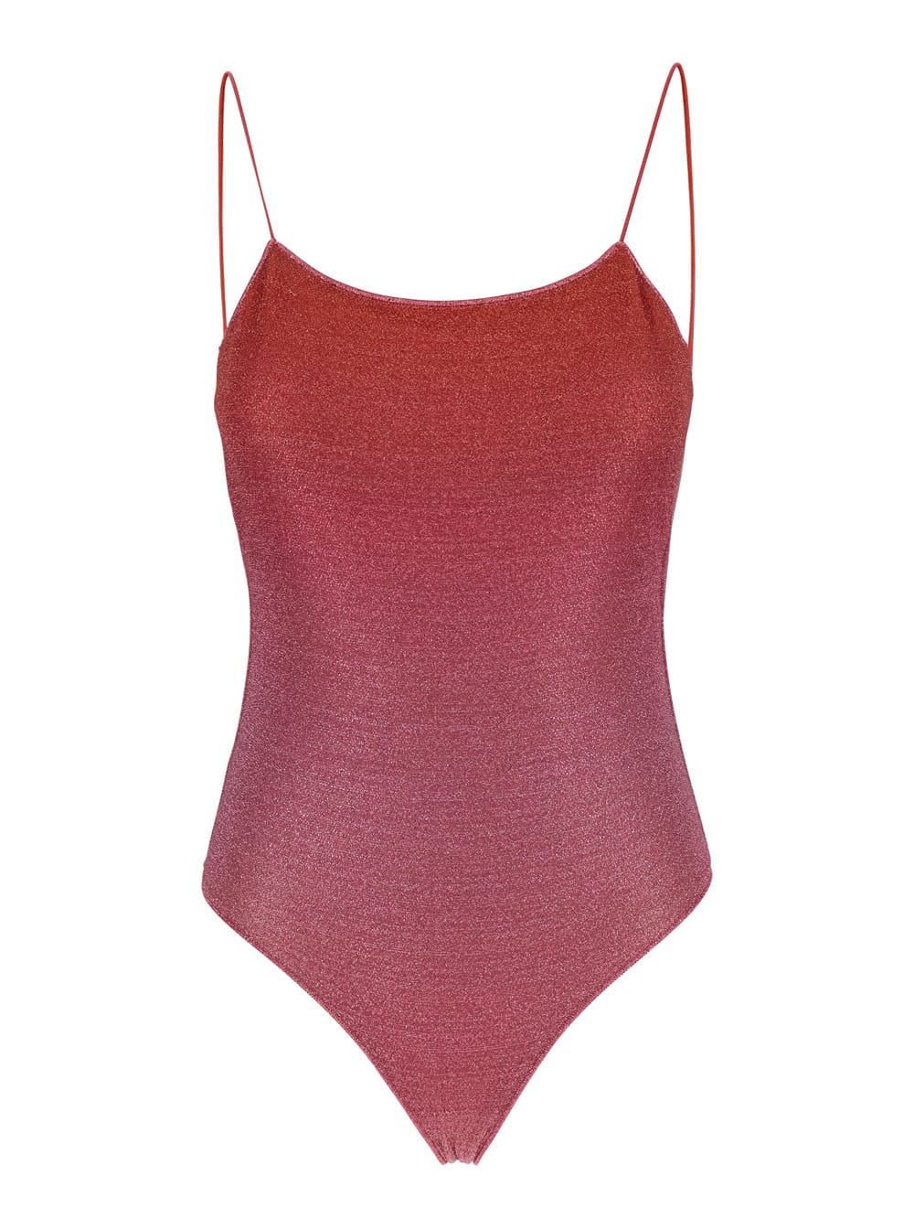 Oseree lumière Maillot Pink Swimsuit With Open Back In Lurex Woman