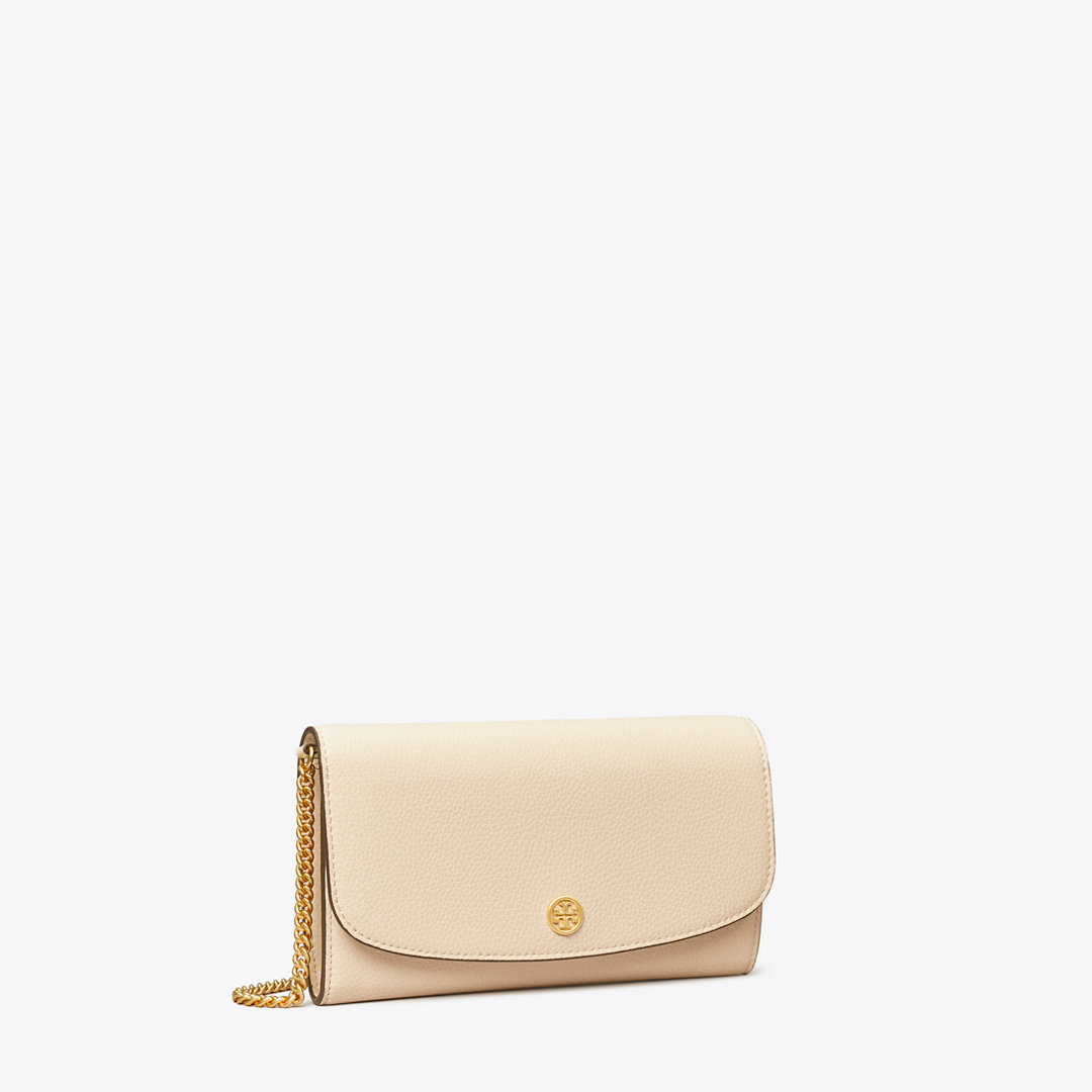 Tory Burch Robinson Pebbled Chain Wallet