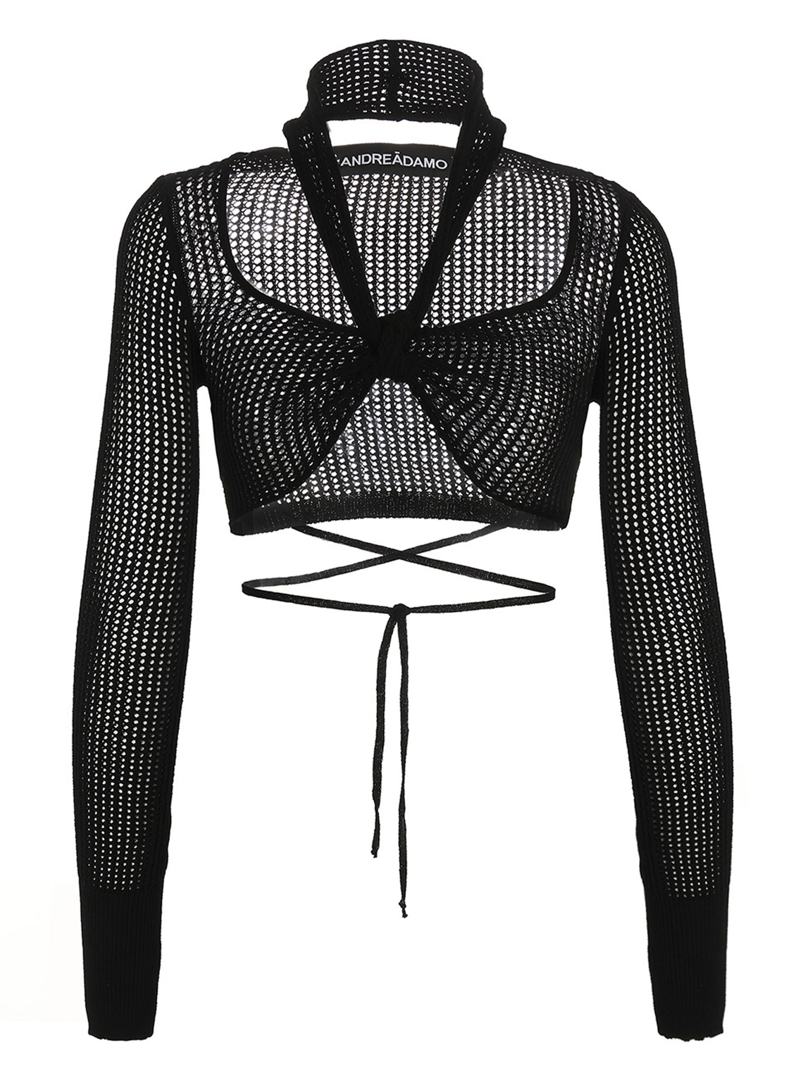 ANDREĀDAMO Openwork Cropped Top