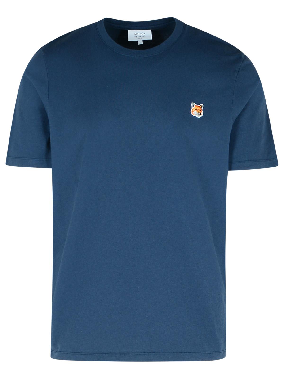 Maison Kitsuné fox Head Navy Cotton T-shirt