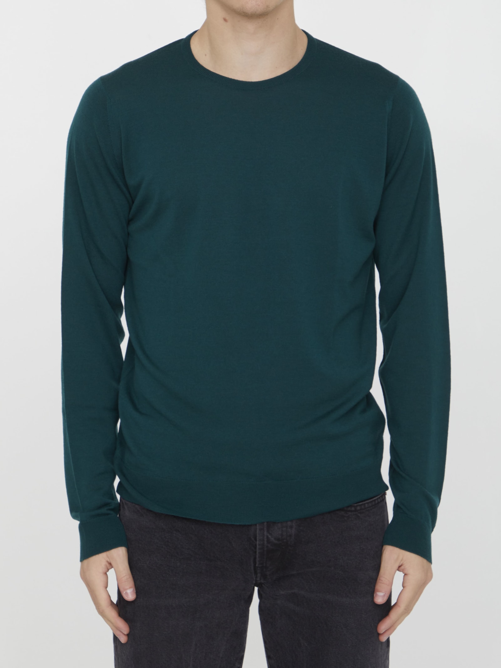 John Smedley Green Merino Jumper