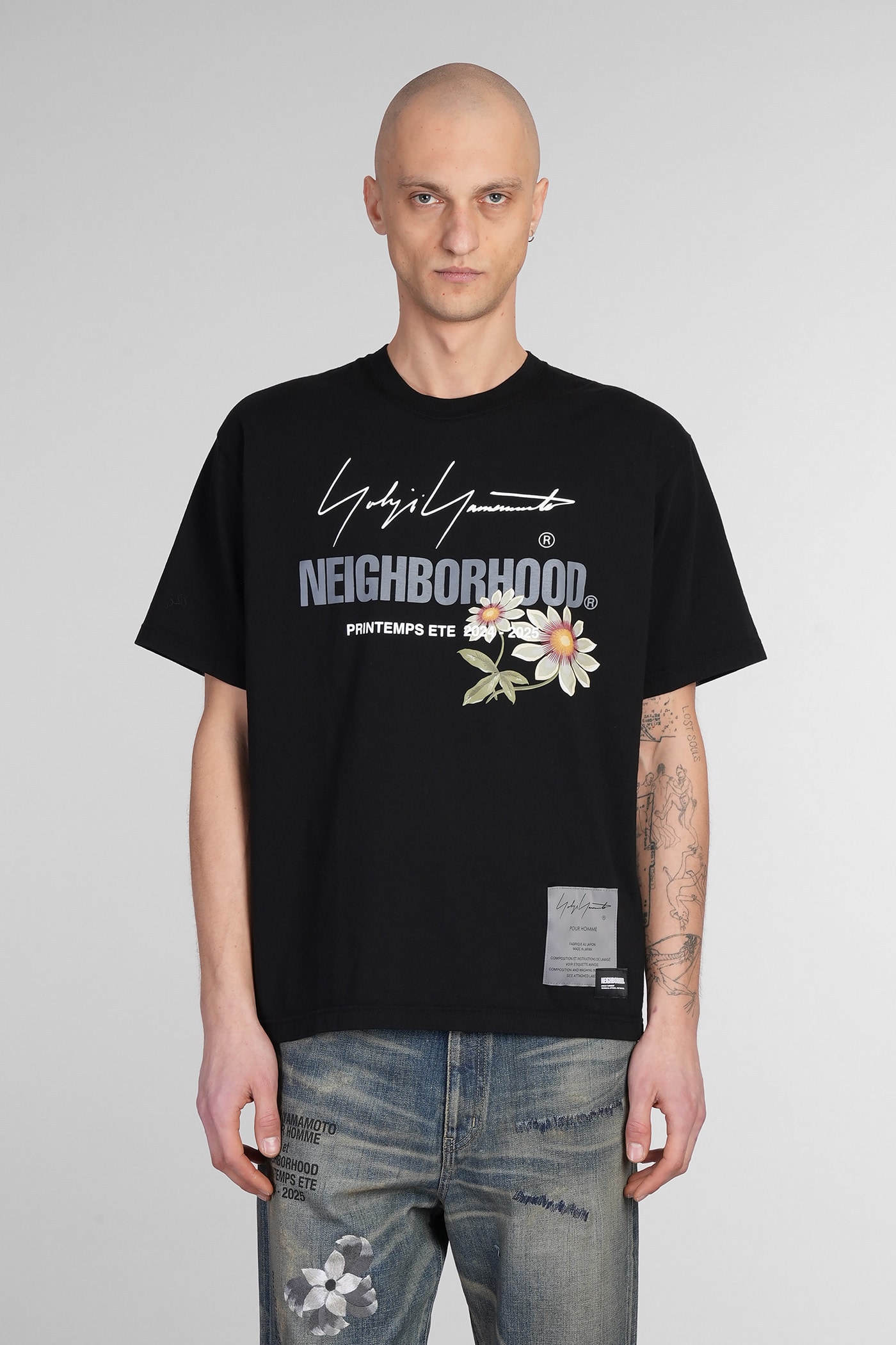 Yohji Yamamoto T-shirt In Black Cotton