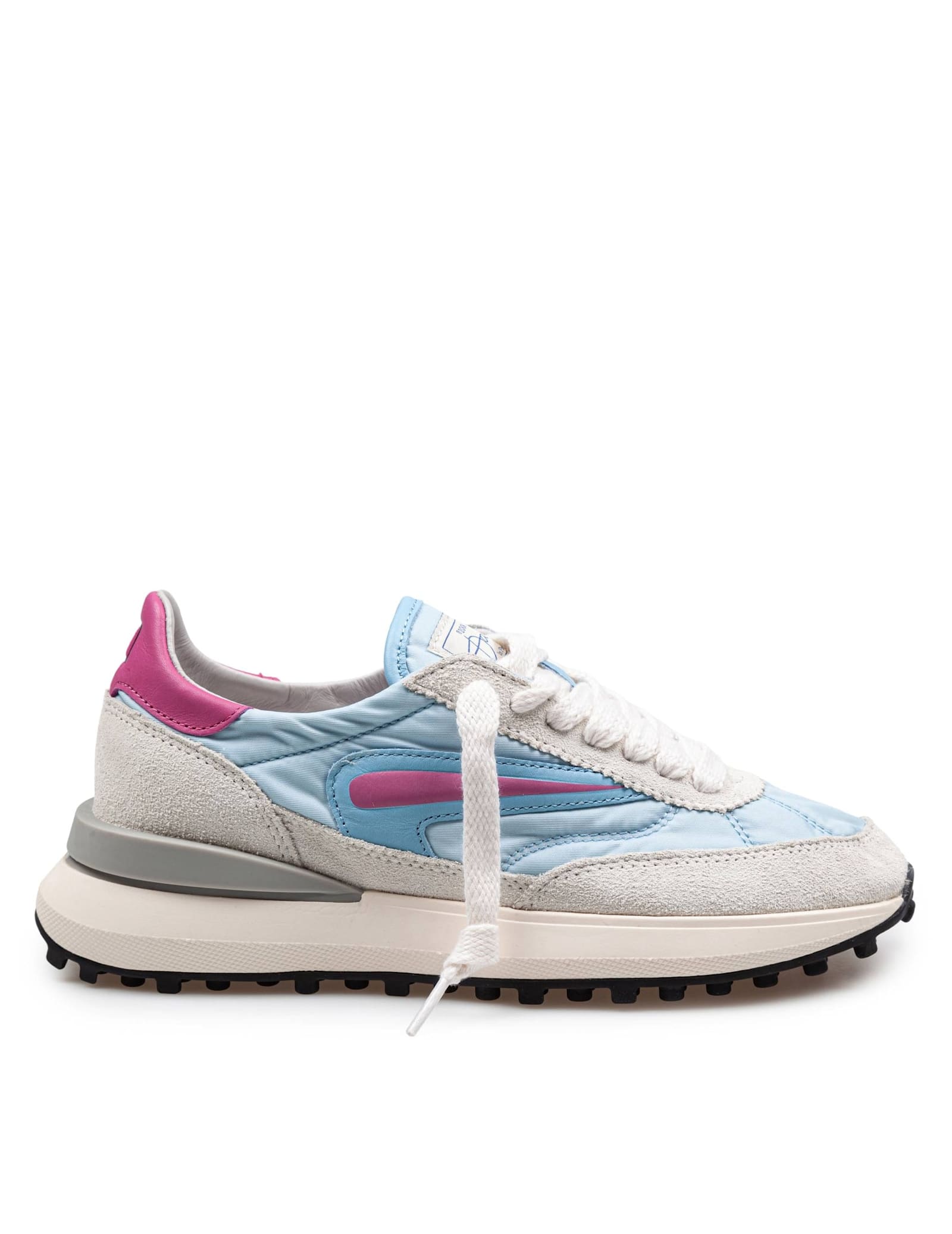 D. A.T. E. D. a.t. e Athleta Nylon And Suede Sneakers White/light Blue