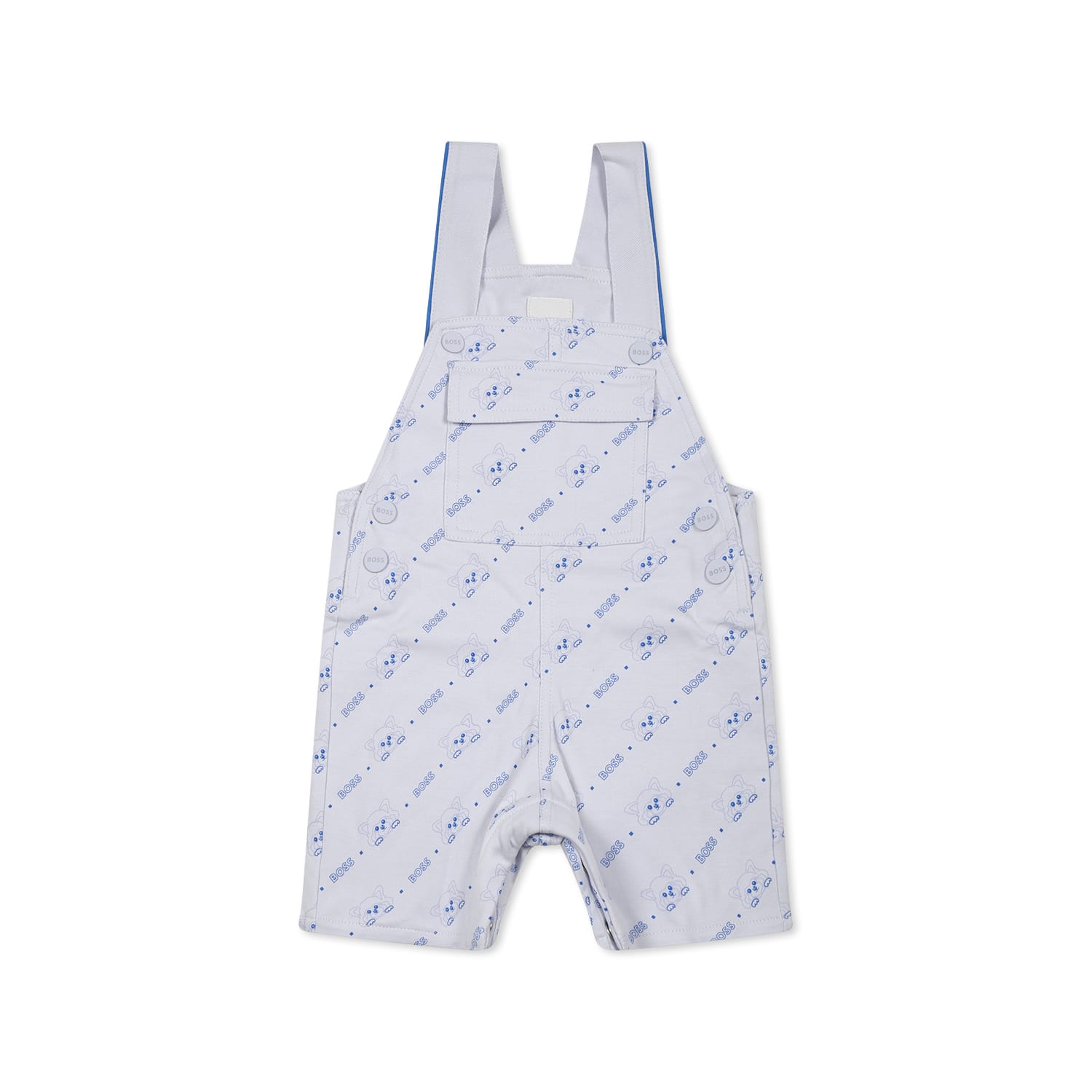 Hugo Boss Light Blue Dungarees For Baby Boy With Logo Ad Panda