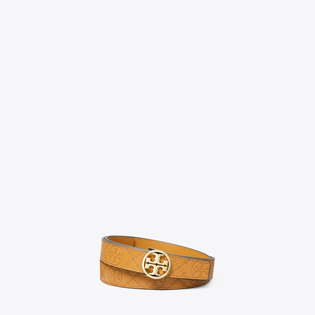 Tory Burch 1" Miller T Monogram Leather Belt