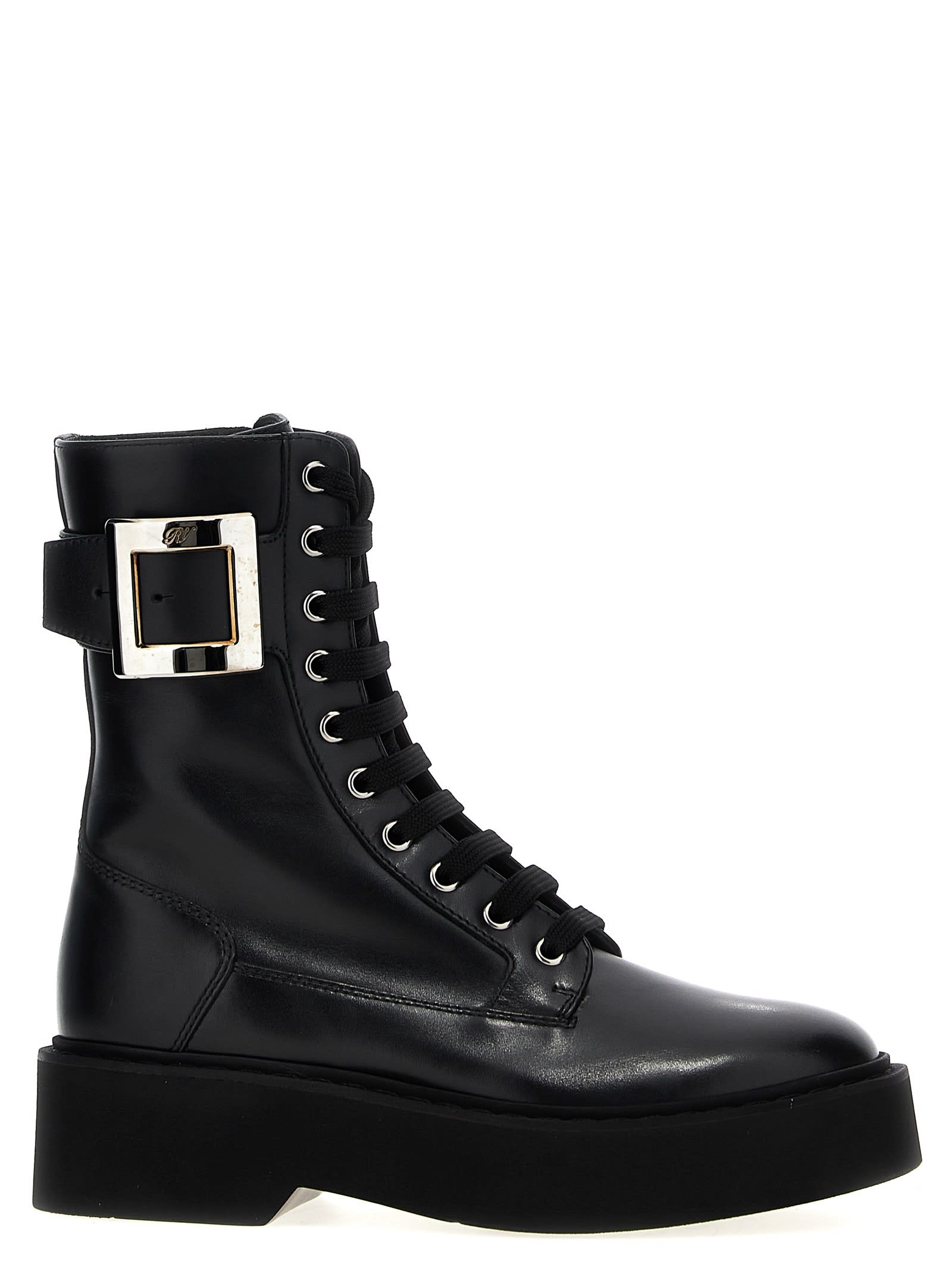 Roger Vivier Viv Rangers High Met Lace-up Boot