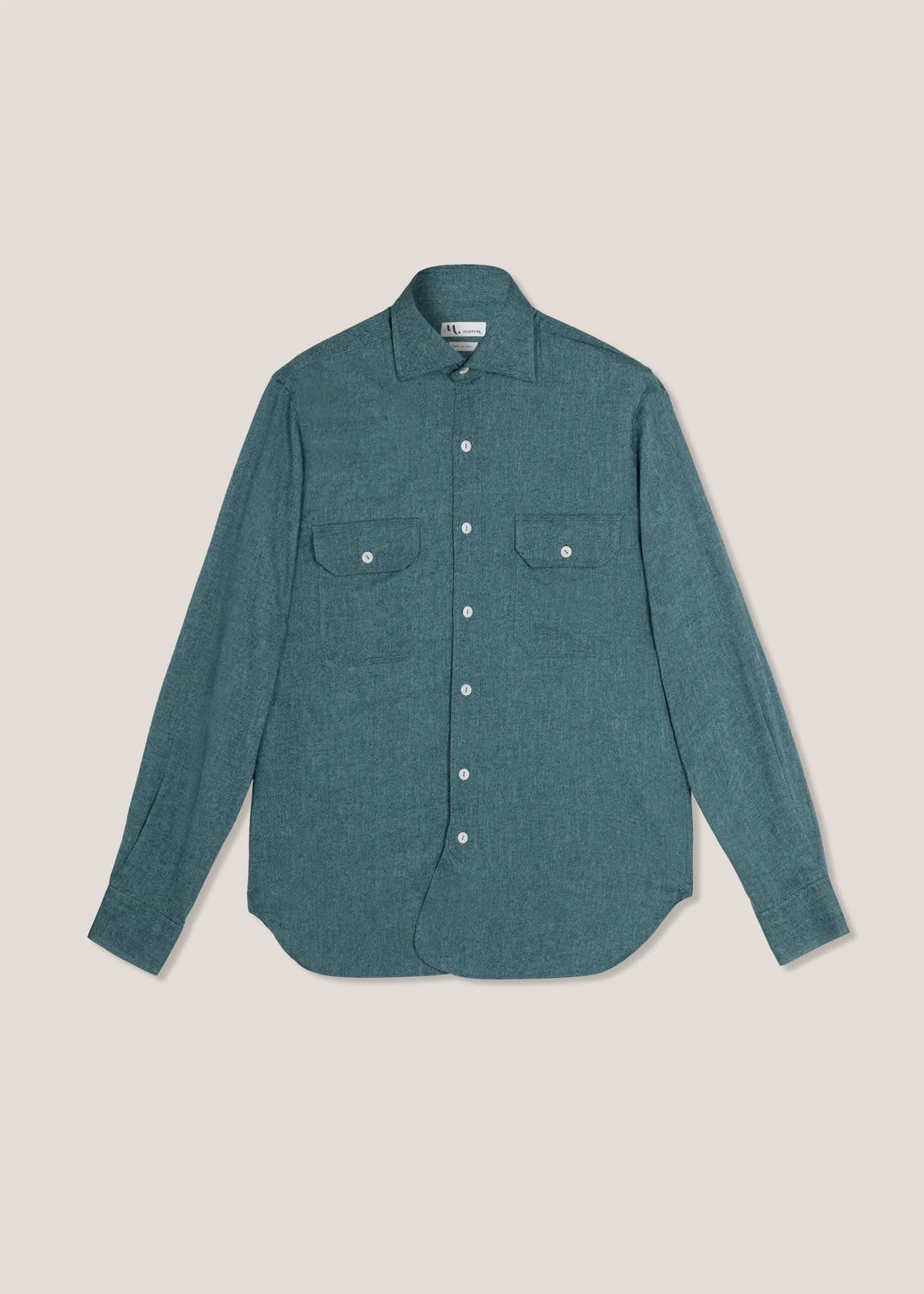 doppiaa Aantero Teal Flannel Shirt