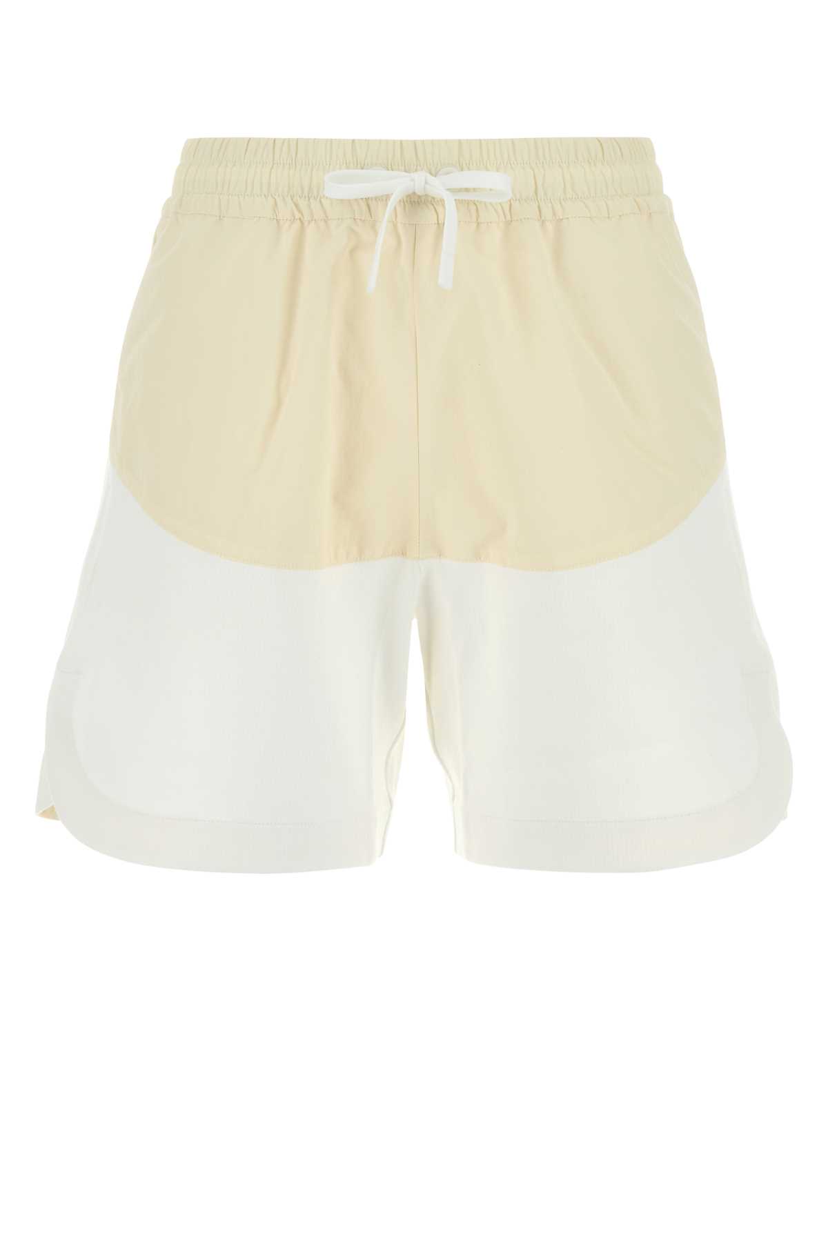 Herno Two-tone Stretch Cotton Blend And Nylon Shorts