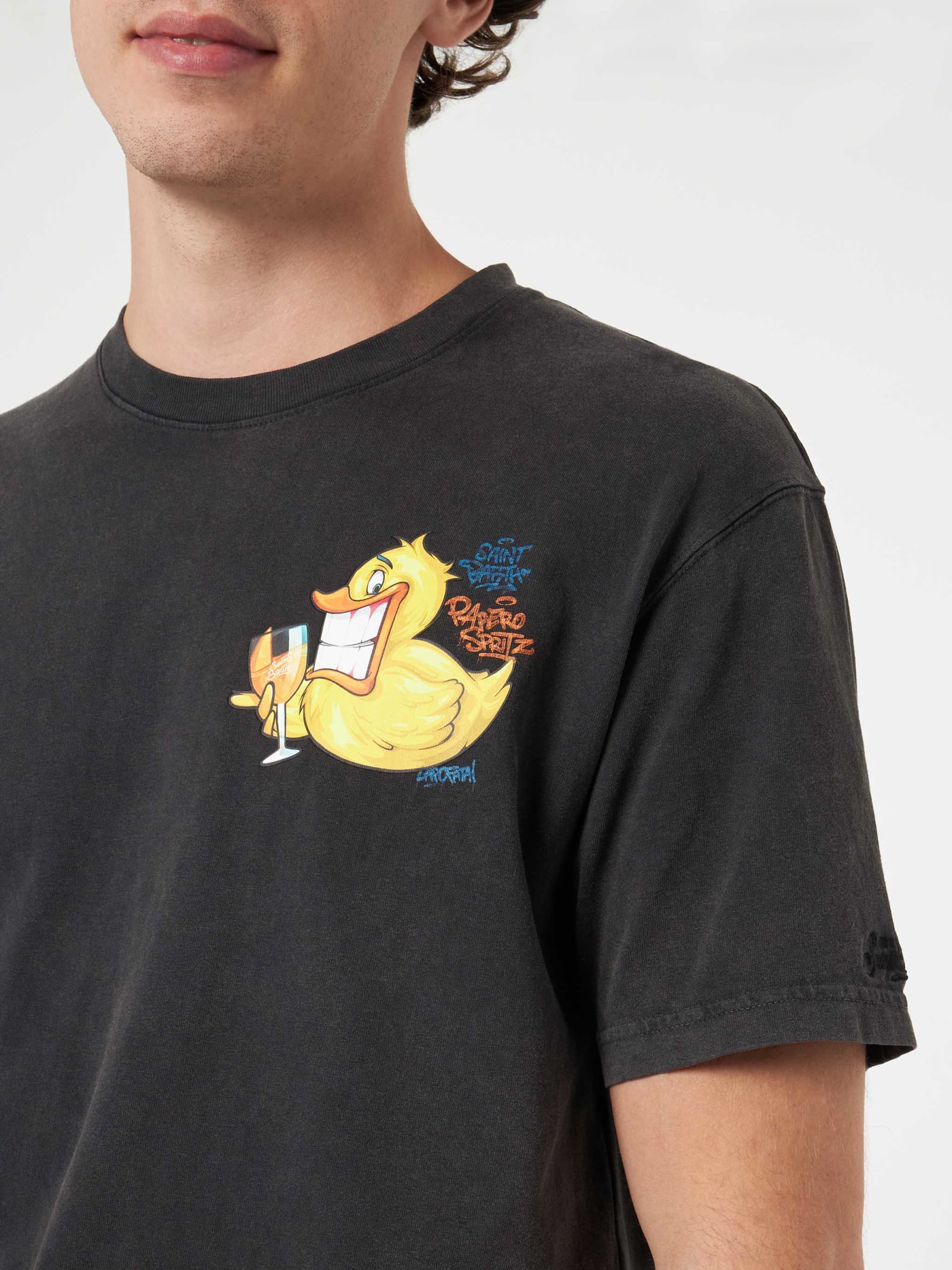 MC2 Saint Barth Man Vintage Cotton T-shirt Jack With Ducky Cryptopuppets Print Cryptopuppets Special Edition