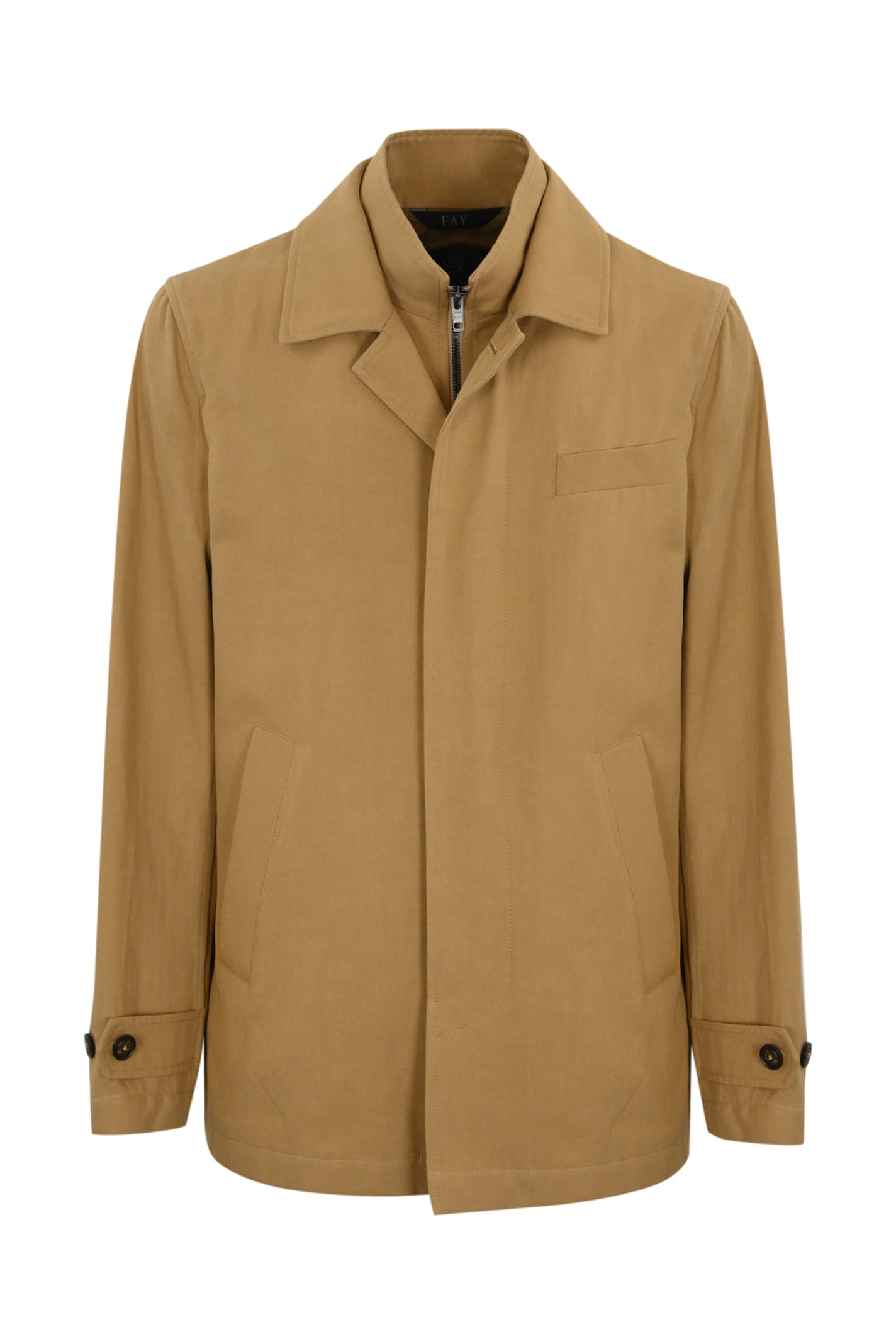 Fay Morning Coat In Cotton And Linen Twill