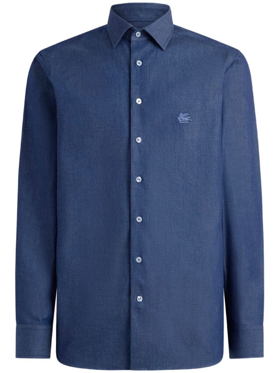 Etro Navy Blue Cotton Shirt