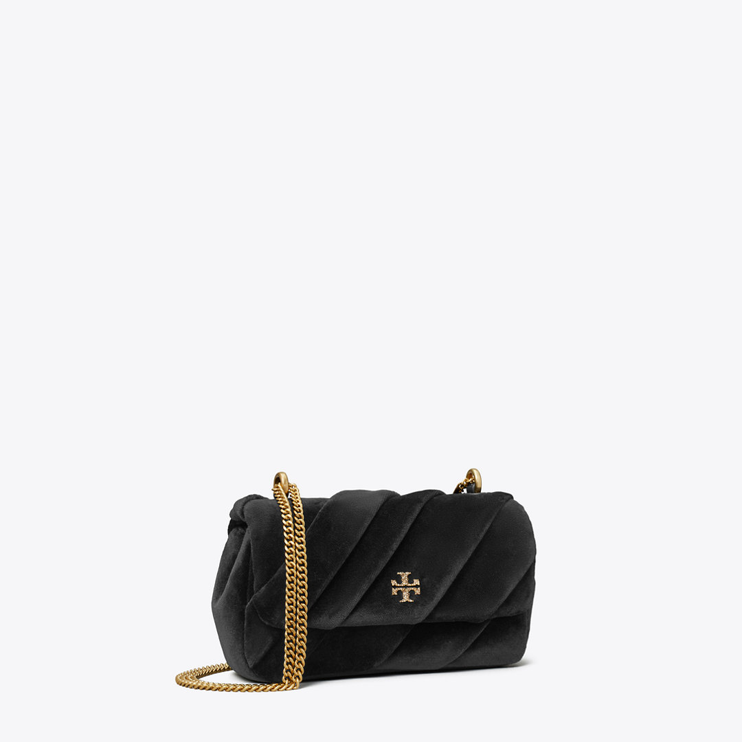 Tory Burch Mini Kira Draped Velvet Flap Bag