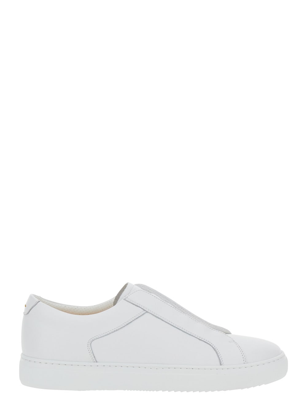 Doucal's roger White Sneakers With Elastic Bands Design And Insole Logo In Leather Man