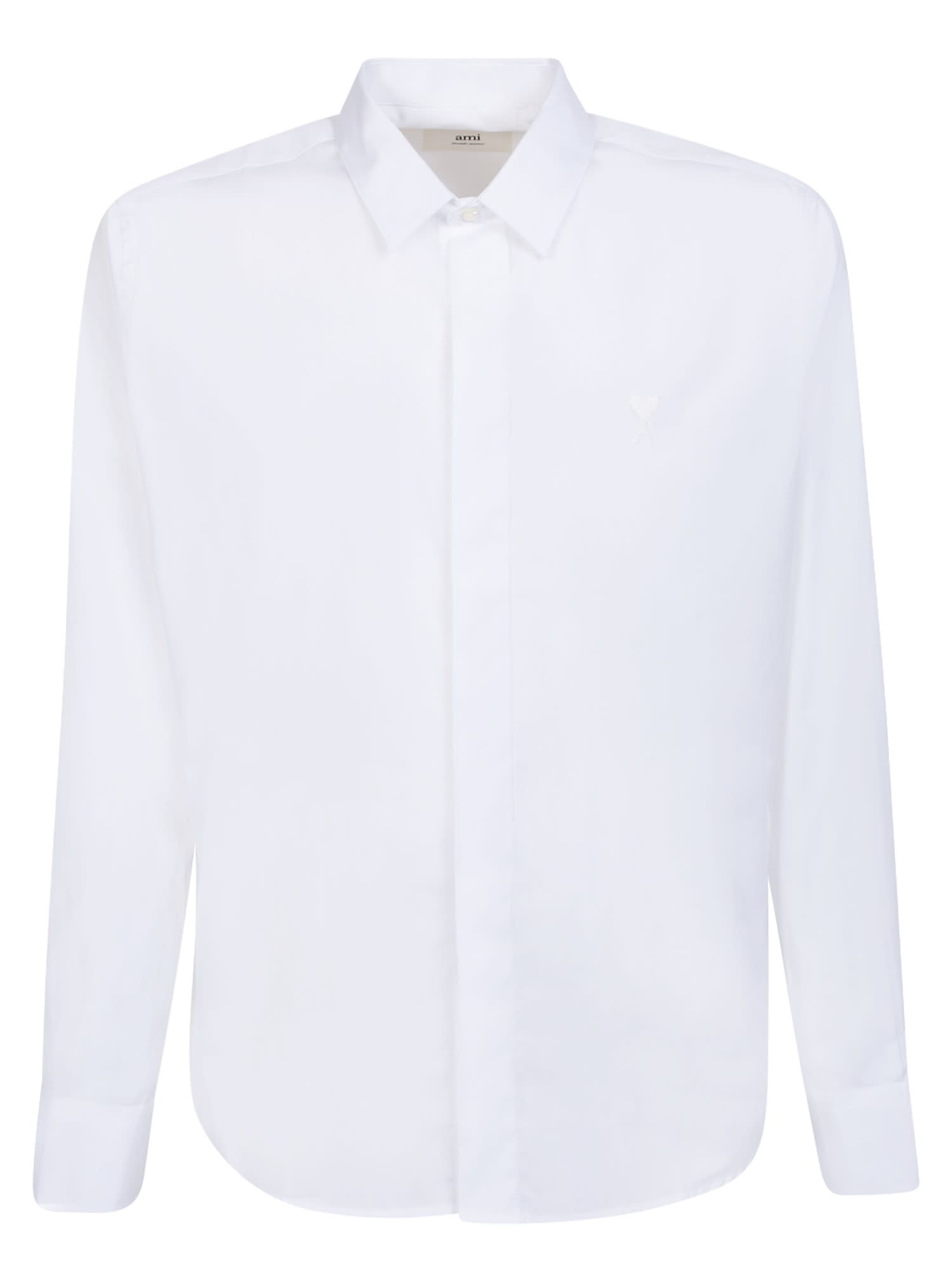 Ami Alexandre Mattiussi Ami De Coeur White Shirt