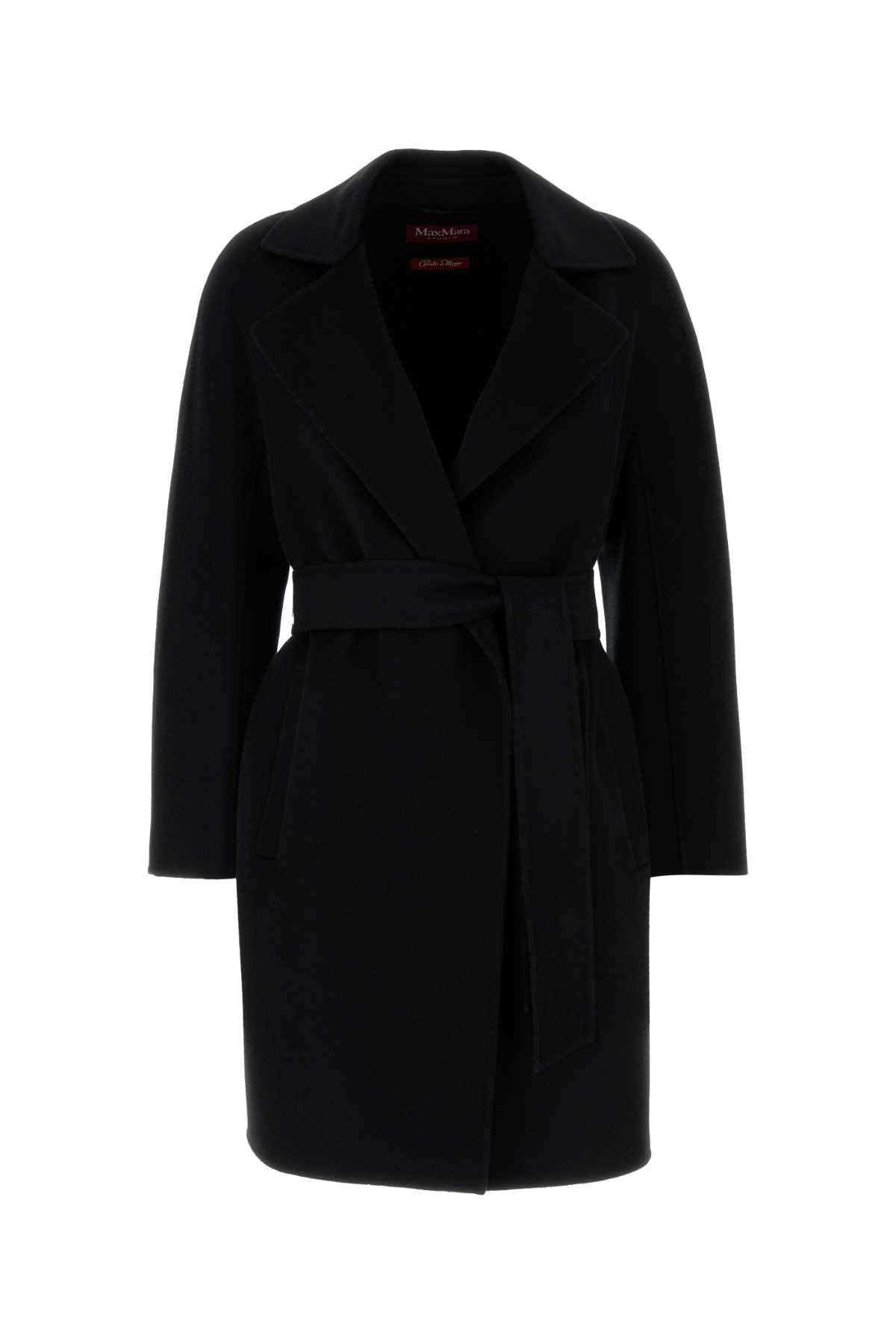 Max Mara Studio Black Wool Blend Ajaccio Coat