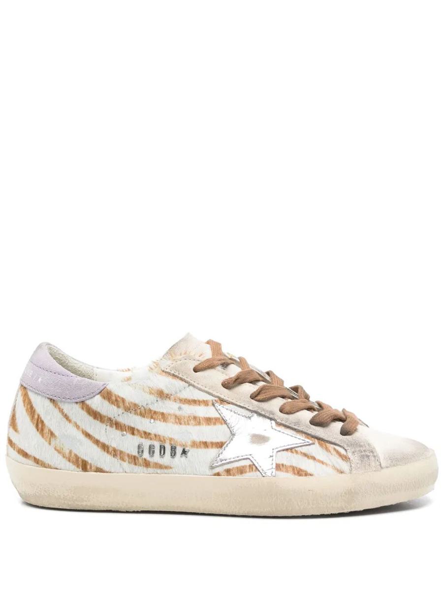 Golden Goose "Super Star" Zebra Horsy Upper Suede Toe And Heel Laminated Star Shoes