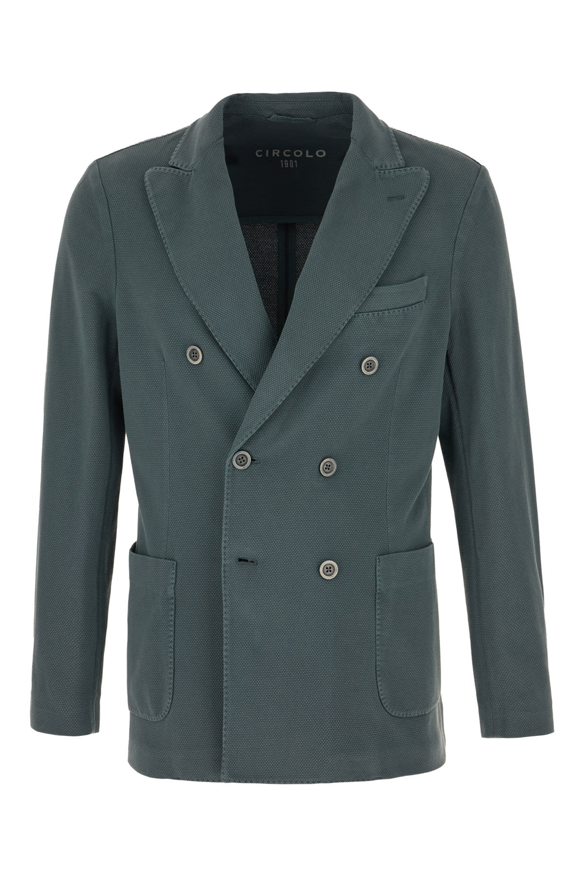 Circolo 1901 Teal Green Stretch Cotton Blazer