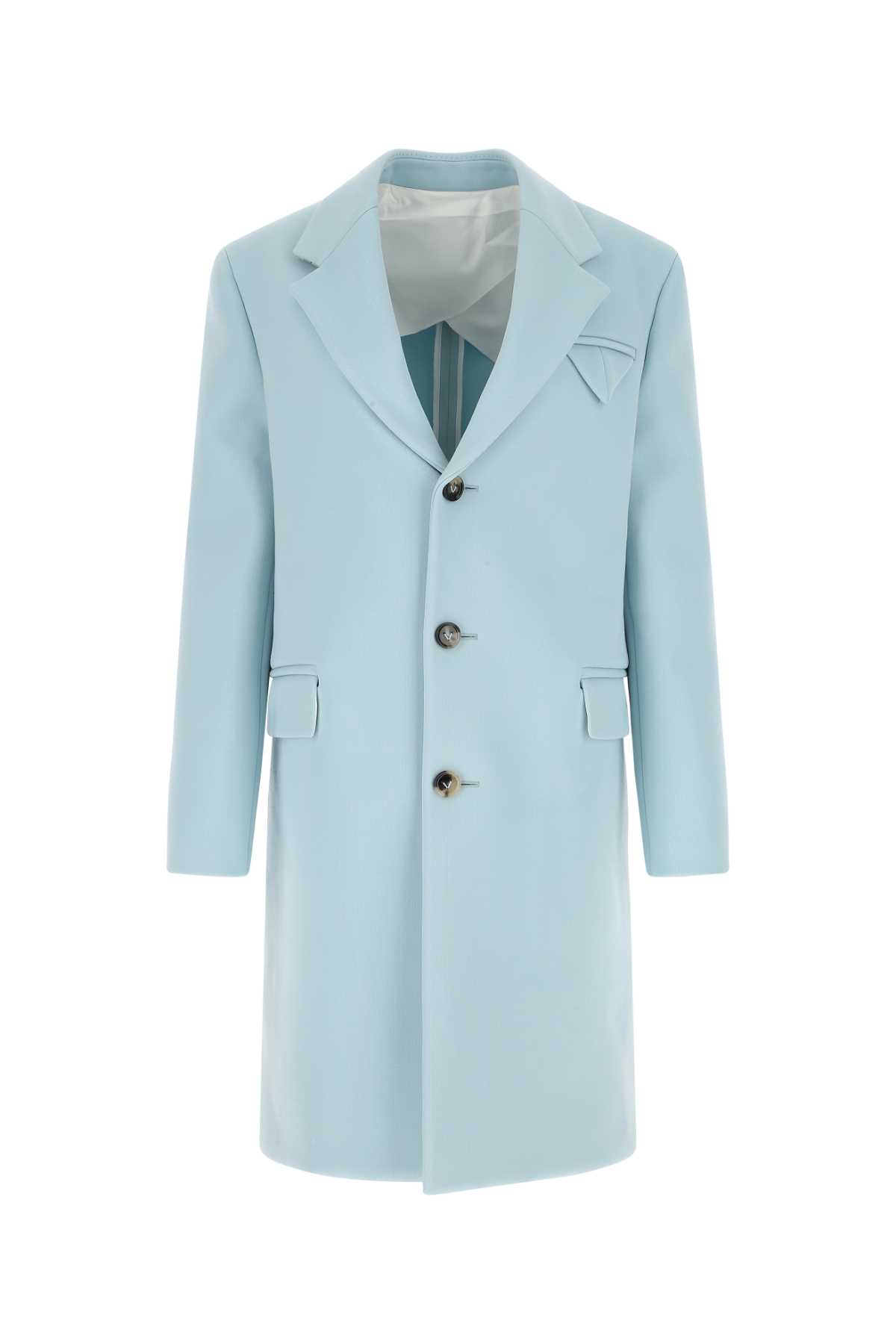 Bottega Veneta Pastel Light-blue Tricotine Coat