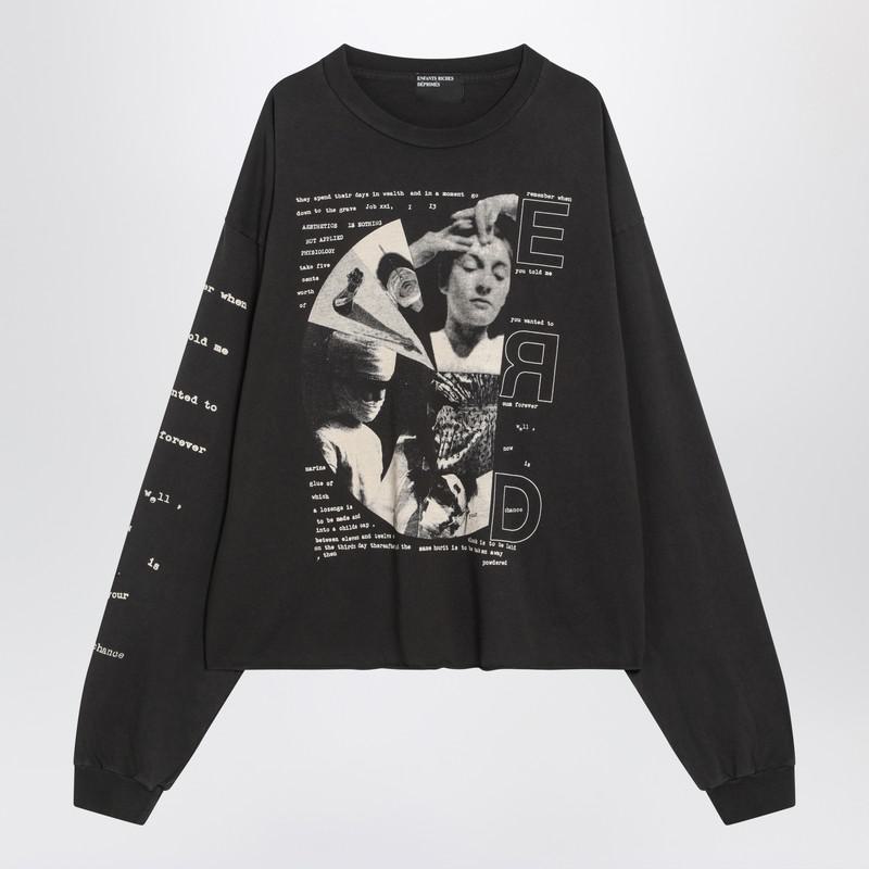 Enfants Riches Déprimés Black Vintage-Effect T-Shirt With Print