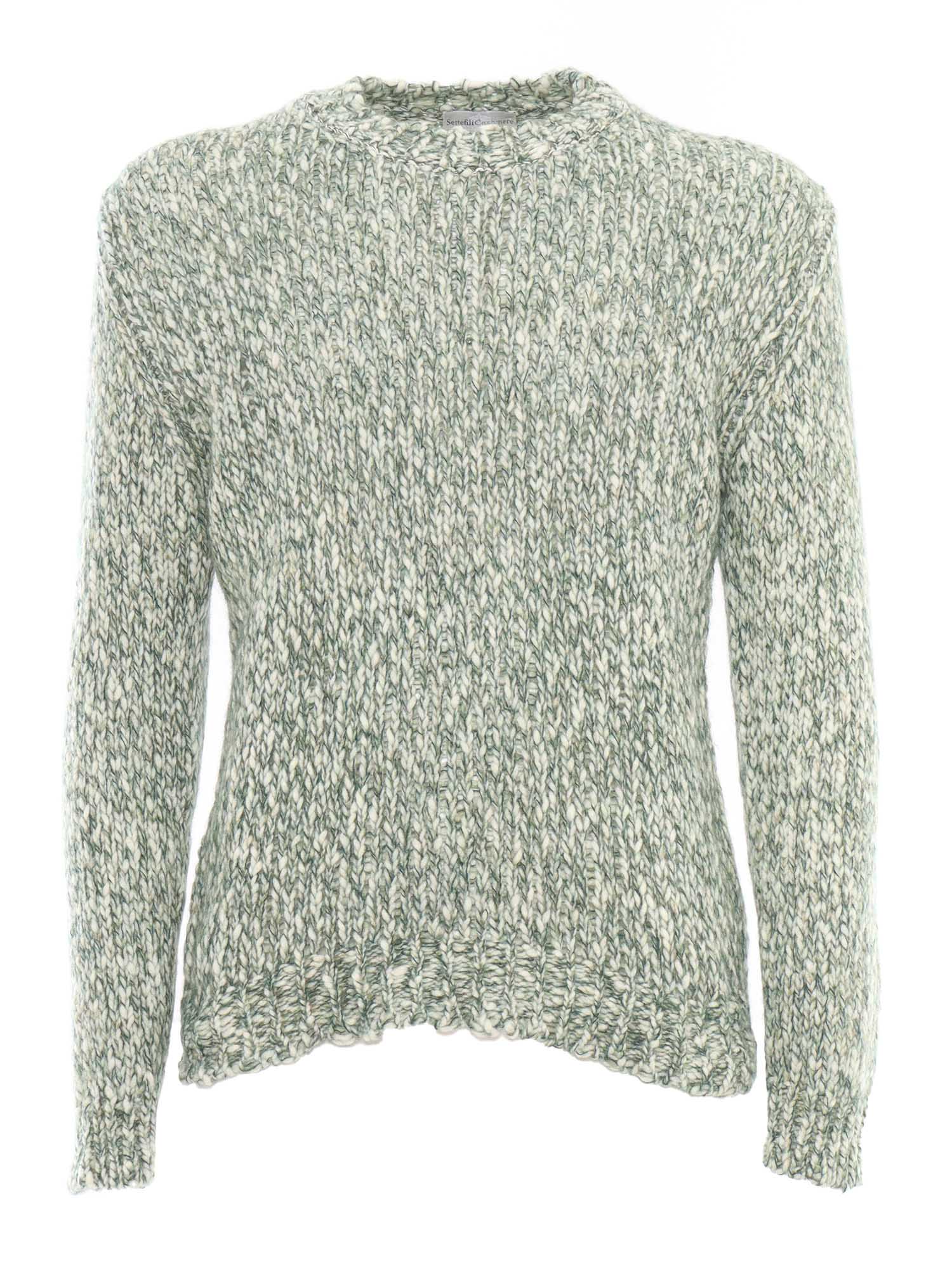 Settefili Cashmere Macro Tweed Knitted Round Neck Sweater