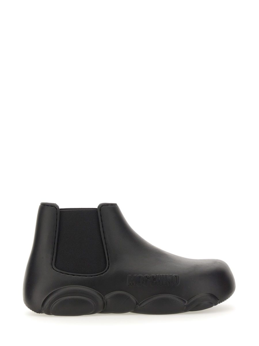 Moschino Black Rubber Gummy Boots
