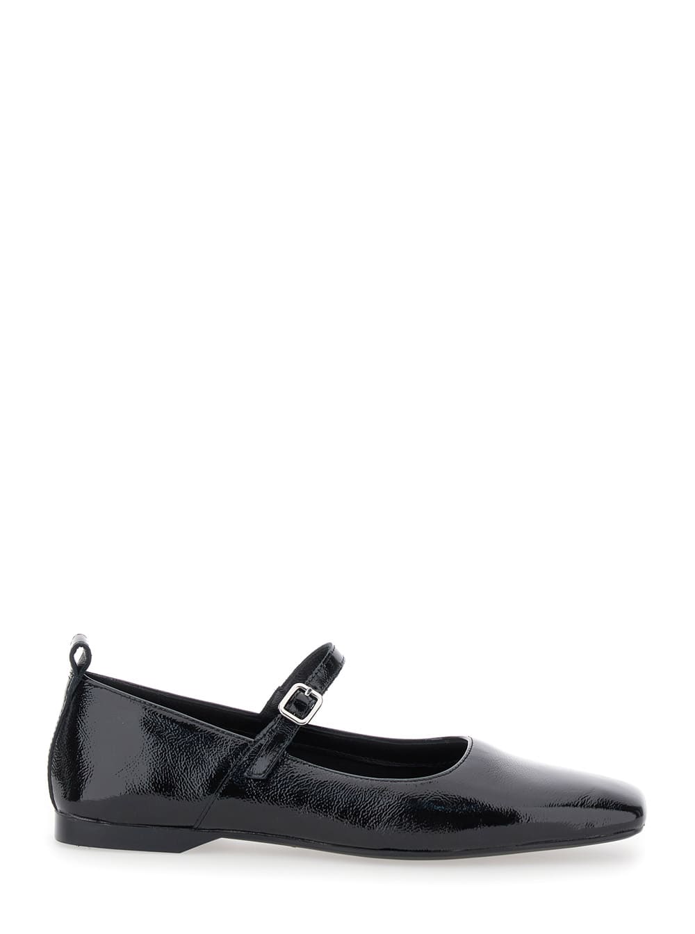 Vagabond delia Black Ballerinas With Adjustable Strap In Shiny Leather Woman