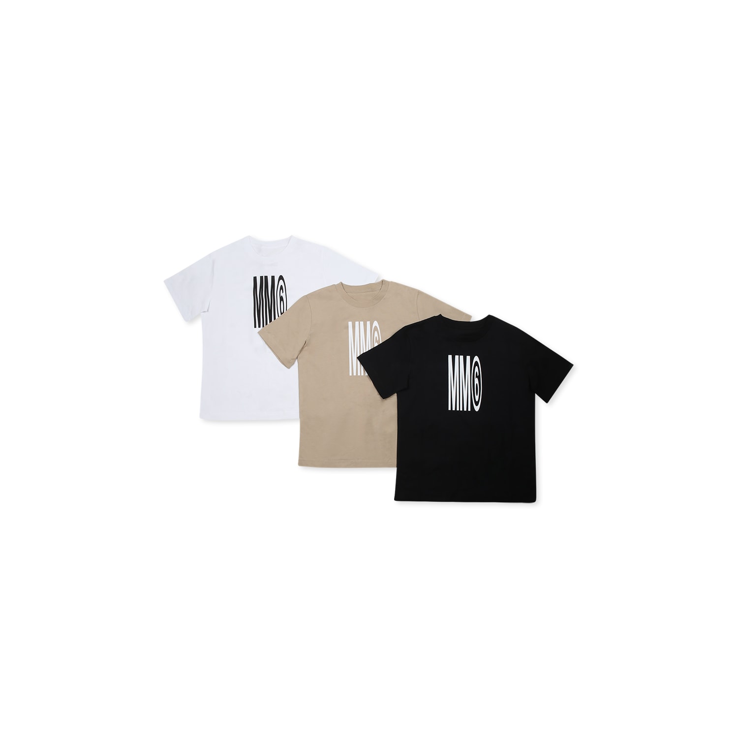 MM6 Maison Margiela Multicolor T-shirt Set For Kids With Logo