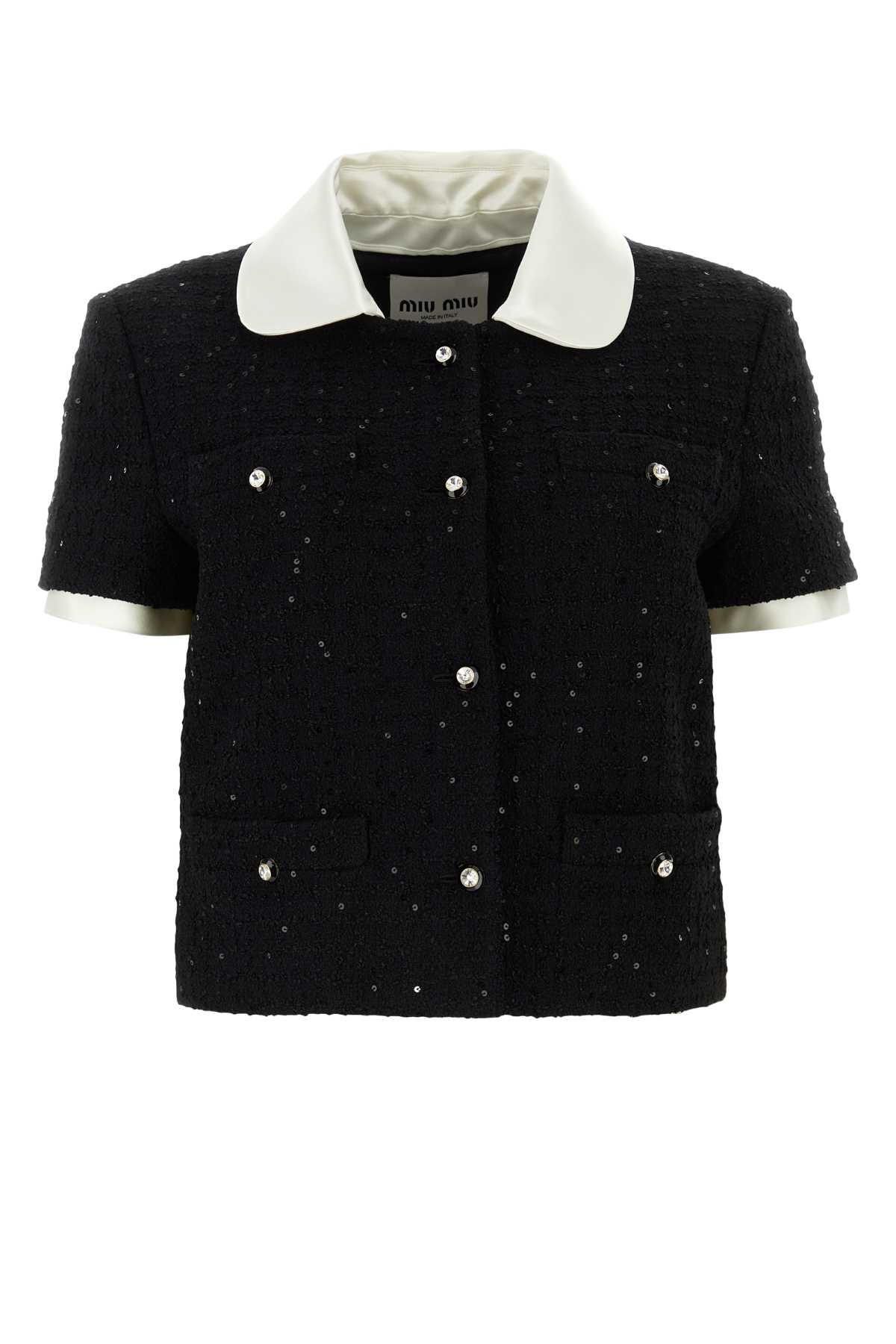 Miu Miu Black Bouclã Cardigan