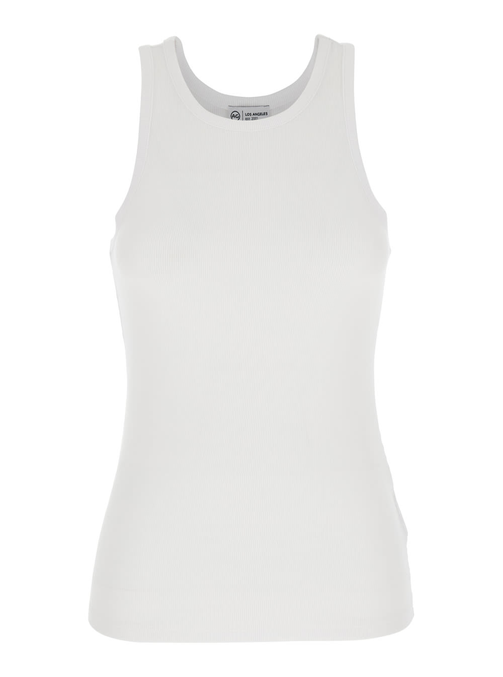 AG Jeans White Top With Logo Printed On The Back In Modal Blend Woman