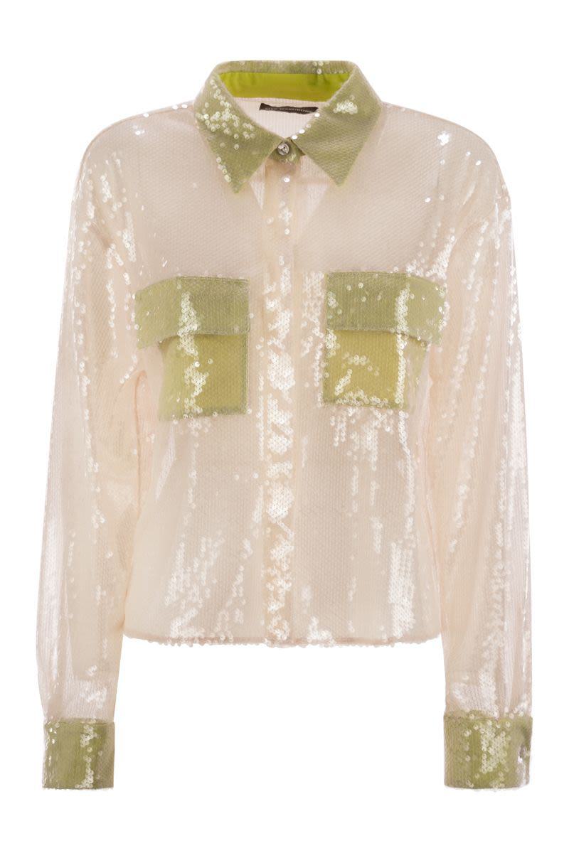 Mvp Wardrobe All Over Sequined Shirt