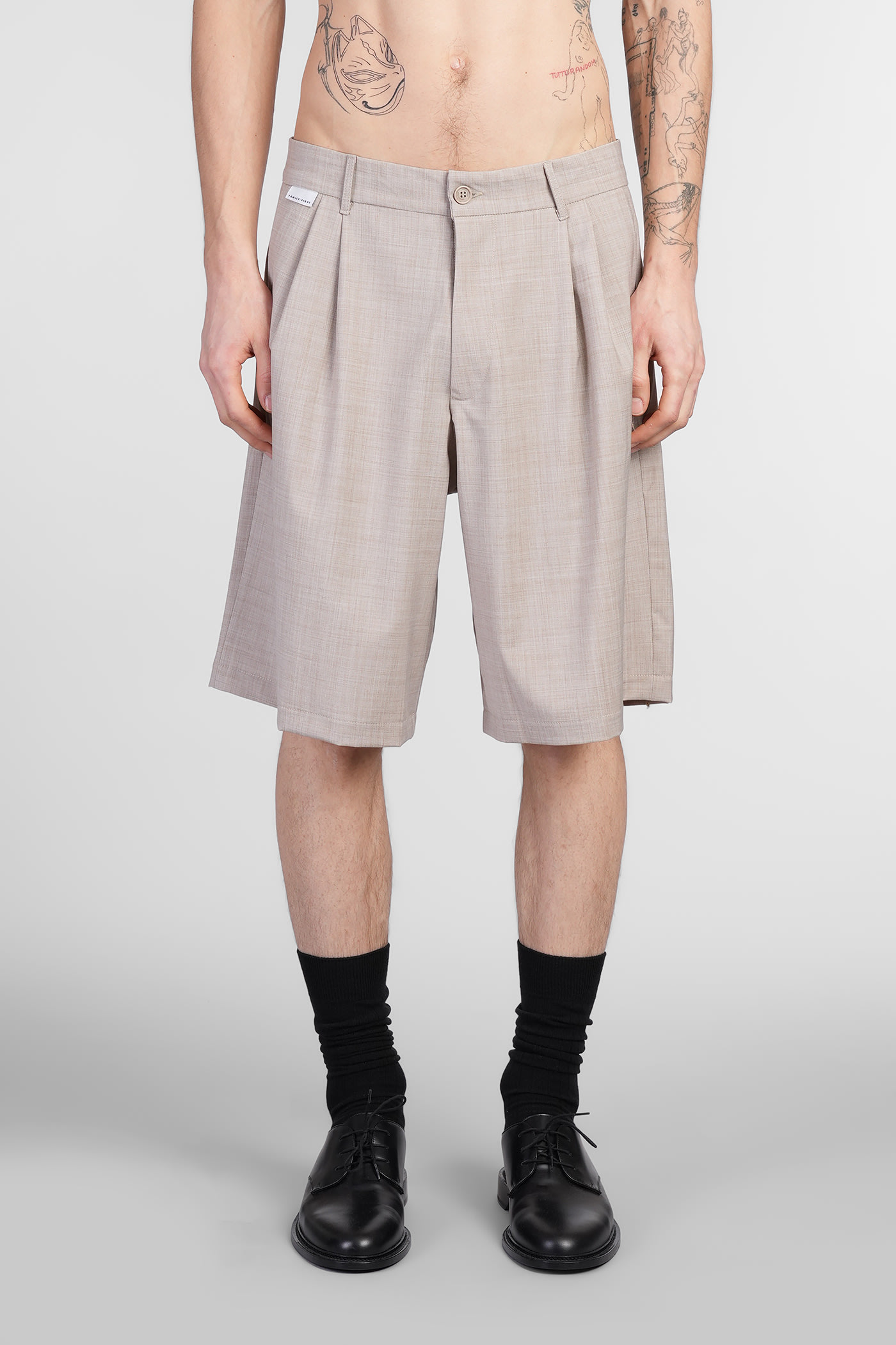 Family First Milano Shorts In Taupe Polyester